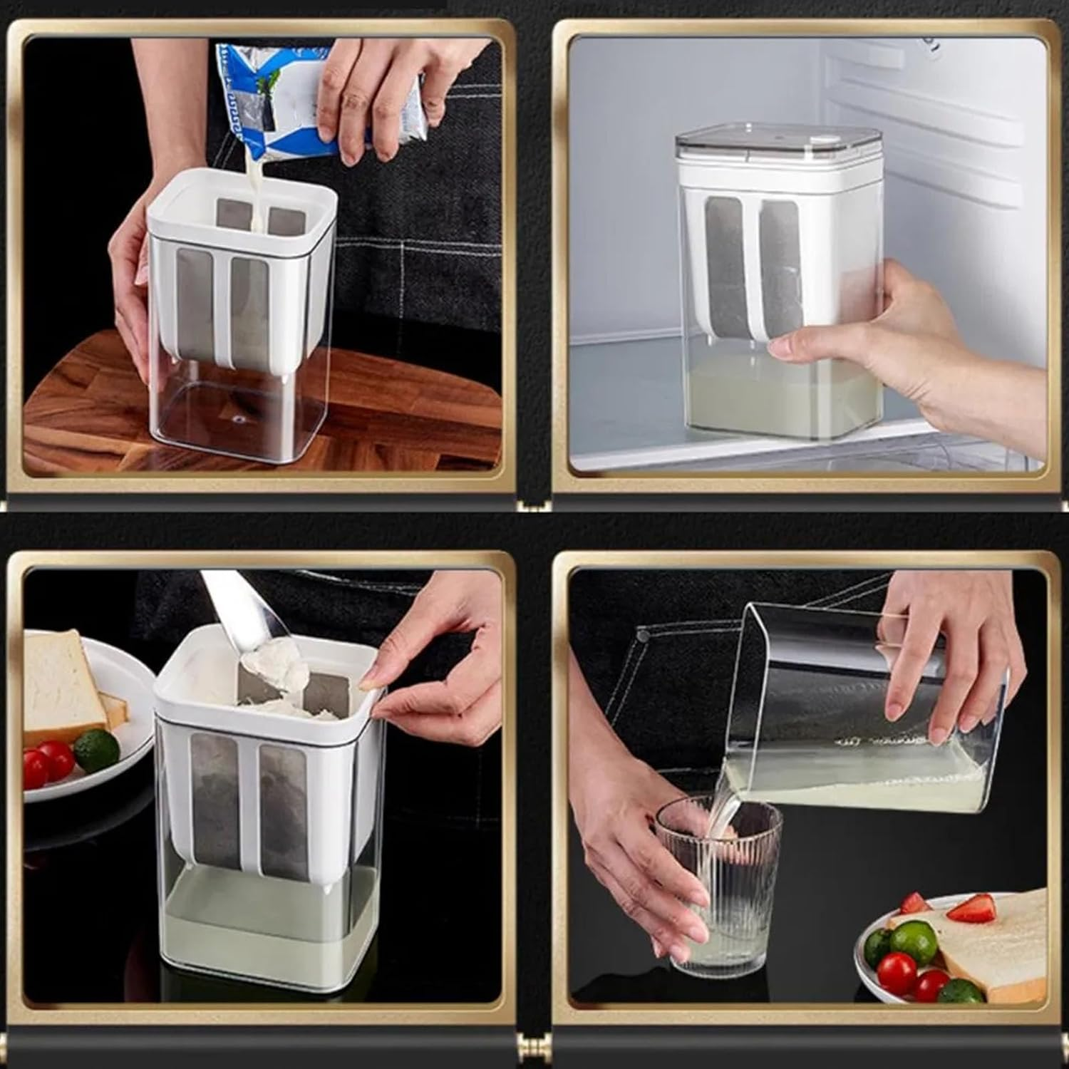 Yogurt Strainer, Greek Yogurt Maker Food Strainer Reusable Kitchen Tools with Extra Fine Mesh Stainless Steel Strainer Basket for Milk Coffee Milk Yogurt Juices image number 2