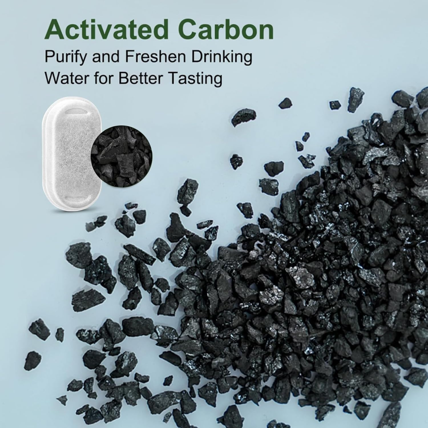 Cat Water Fountain Filters, 30 Pcs Cat Fountain Filters for 108Oz/3.2L& 67Oz/2L Stainless Steel Pet Water Dispenser Fountain Filter Replacement image number 2