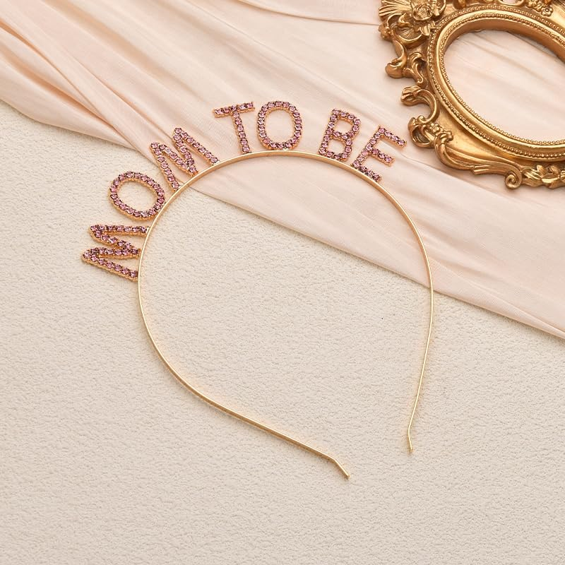 Rhinestone Headband Mom to Be Crown for Baby Shower Mommy to Be Gifts for 1St Time Mom Pregnancy Gifts for Women Mom to Be Gifts for Mothers Day Birthday Gifts for Best Friend Wife Mom to Be Crown image number 5