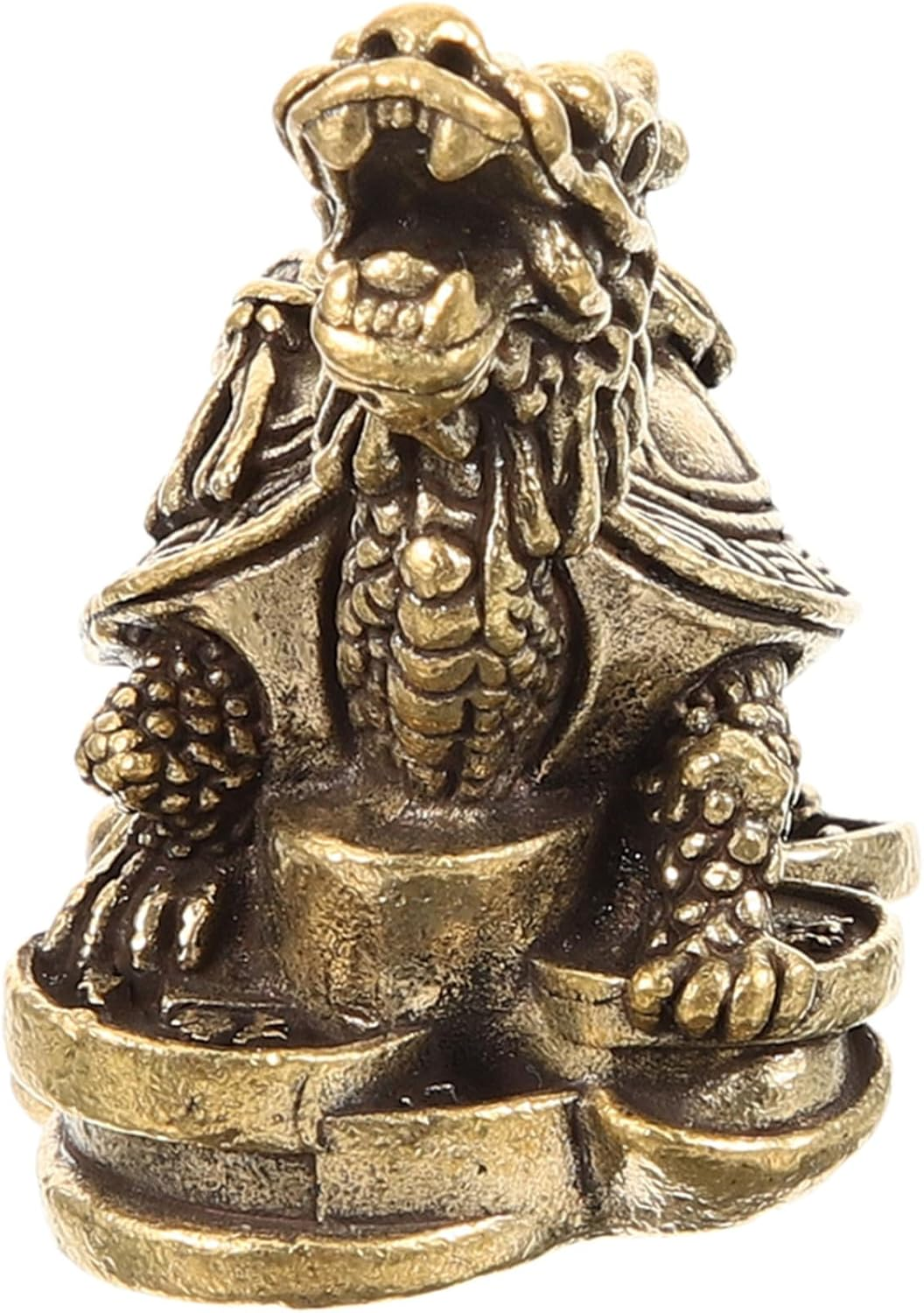 MUSISALY Copper Dragon Turtle Figurine Retro Design Desktop Decor for Home Office Metal Craft Ornament with Fine Workmanship Unique Feng Shui Decoration