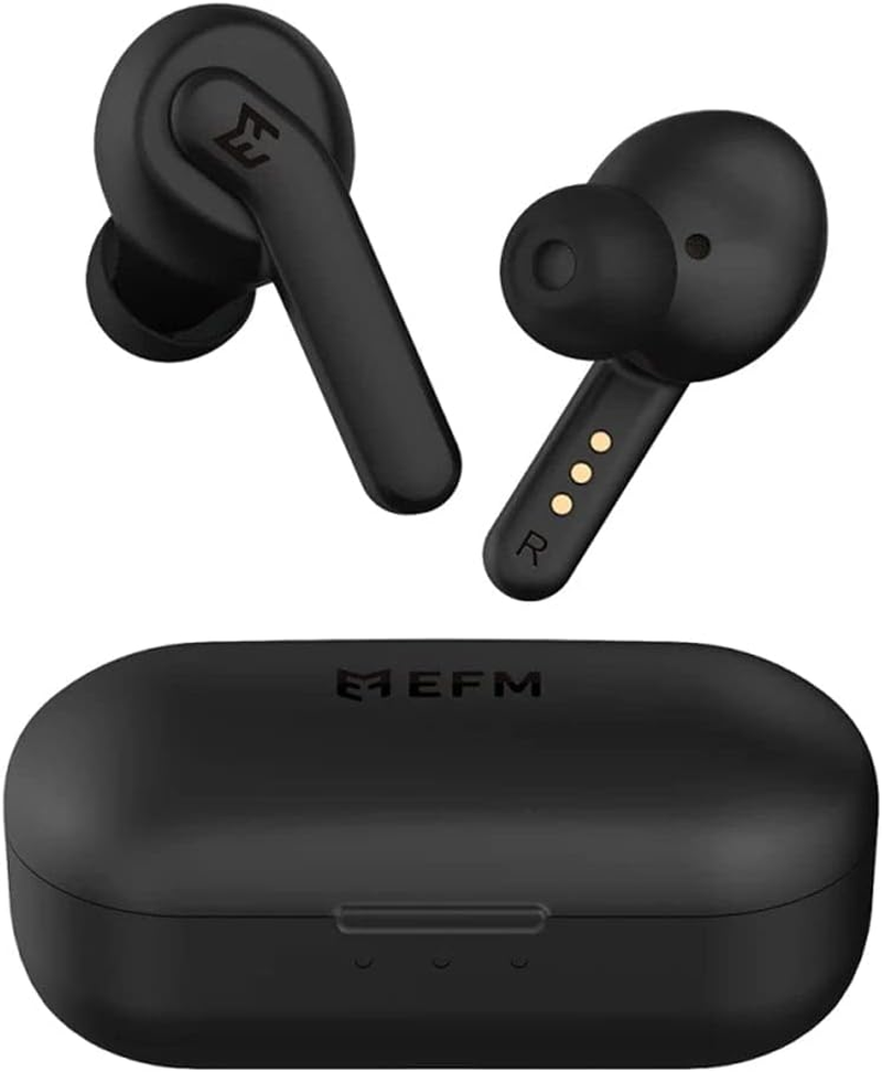 EFM TWS Andes ANC Earbuds - with Active Noise Cancelling and IP54 Rating Black Extra Large