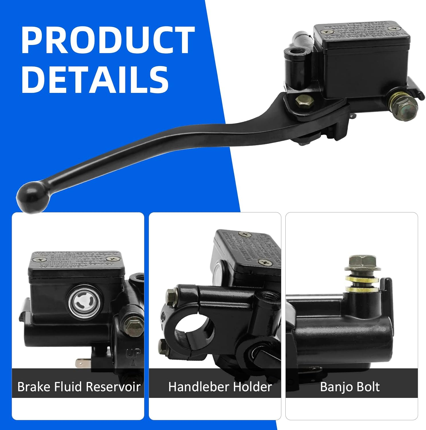 Front Brake Master Cylinder Compatible with Yamaha Banshee 350 Big Bear 350 400 Grizzly 400 600 Kodiak 400 Warrior 350 Wolverine 350 YFZ YFM OEM#2GU-25870-10-00 image number 6