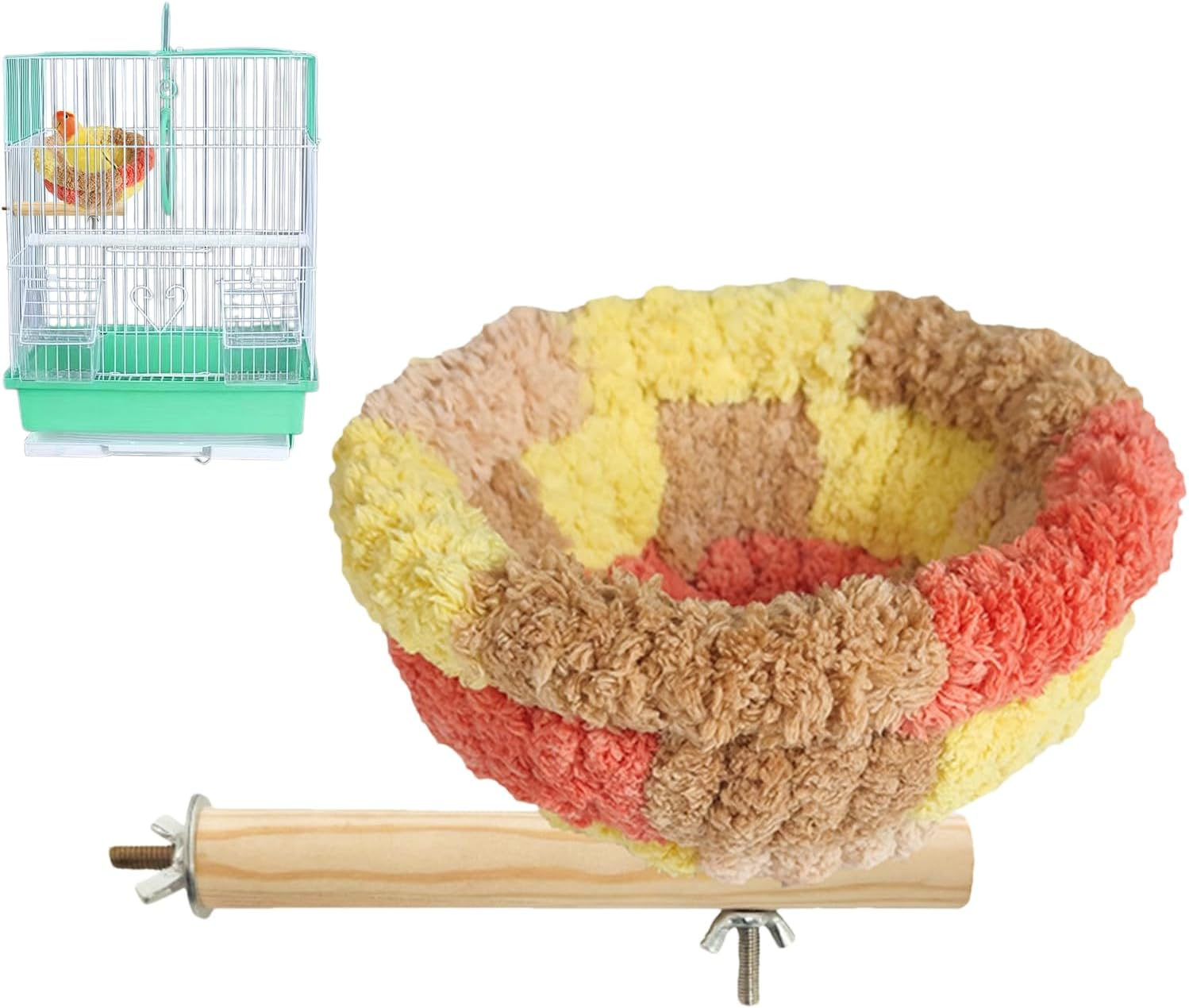 Bird Nest for Cage, Flannel Parakeet Bird Nest Perch, Warm Bed Nesting Cockatiel Cage Accessories, Pet Supplies for Macaw Cockatoo Parrot Canary Finch Lovebird African Grey image number 4