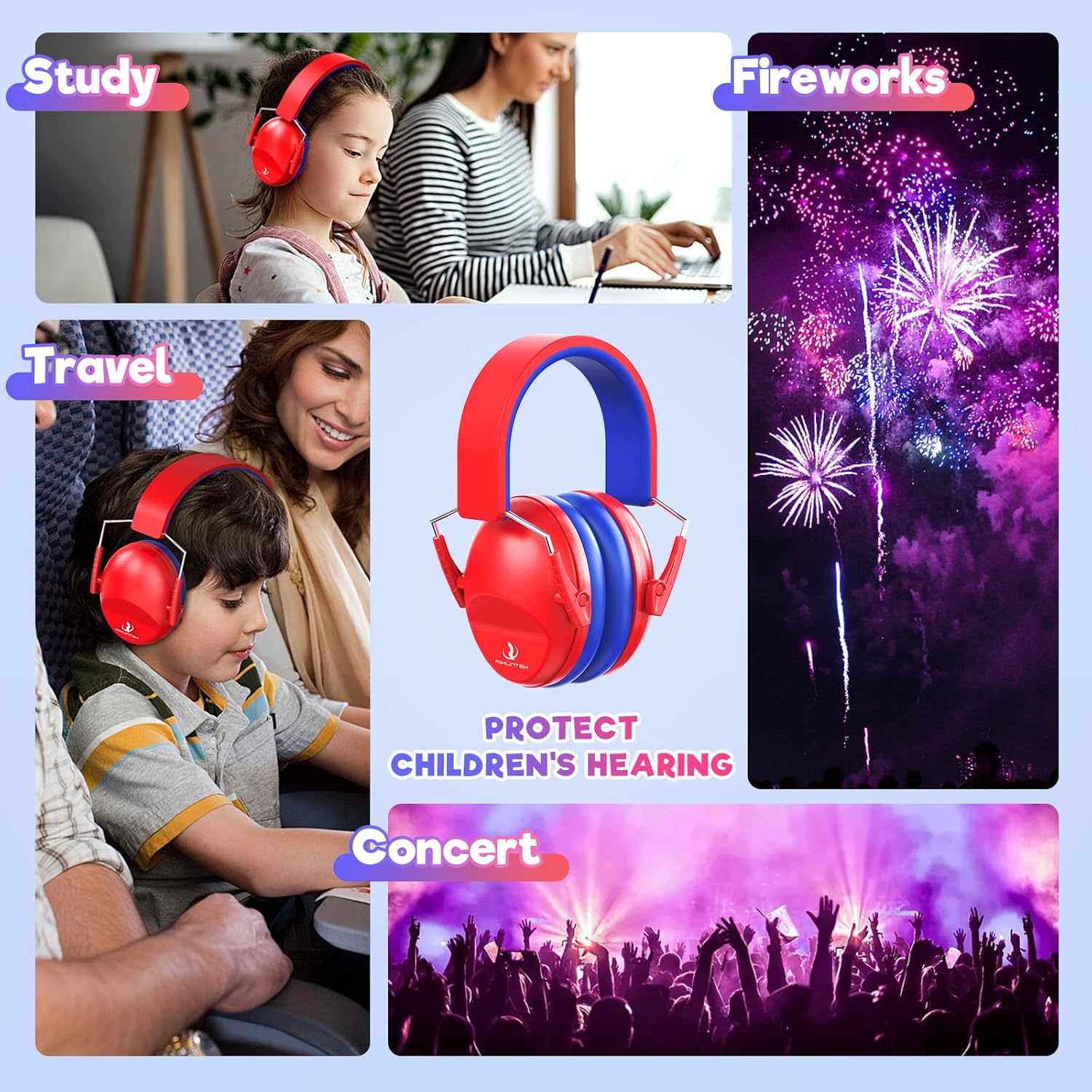 RIIKUNTEK Kids Ear Protection Noise Cancelling Earmuffs image number 4