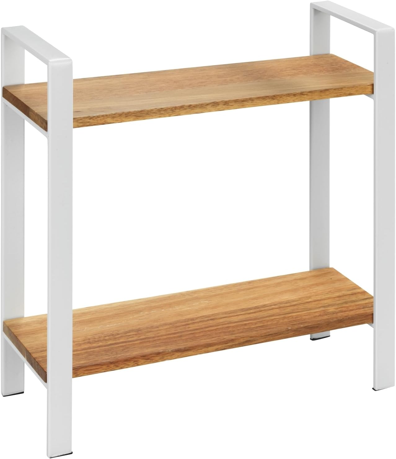 WENKO Louisa Kitchen Shelf Small Kitchen Shelf for Worktop, Acacia Wood and Metal, Creates More Storage Space in the Kitchen, 40 X 20 X 20 Cm, White image number 2