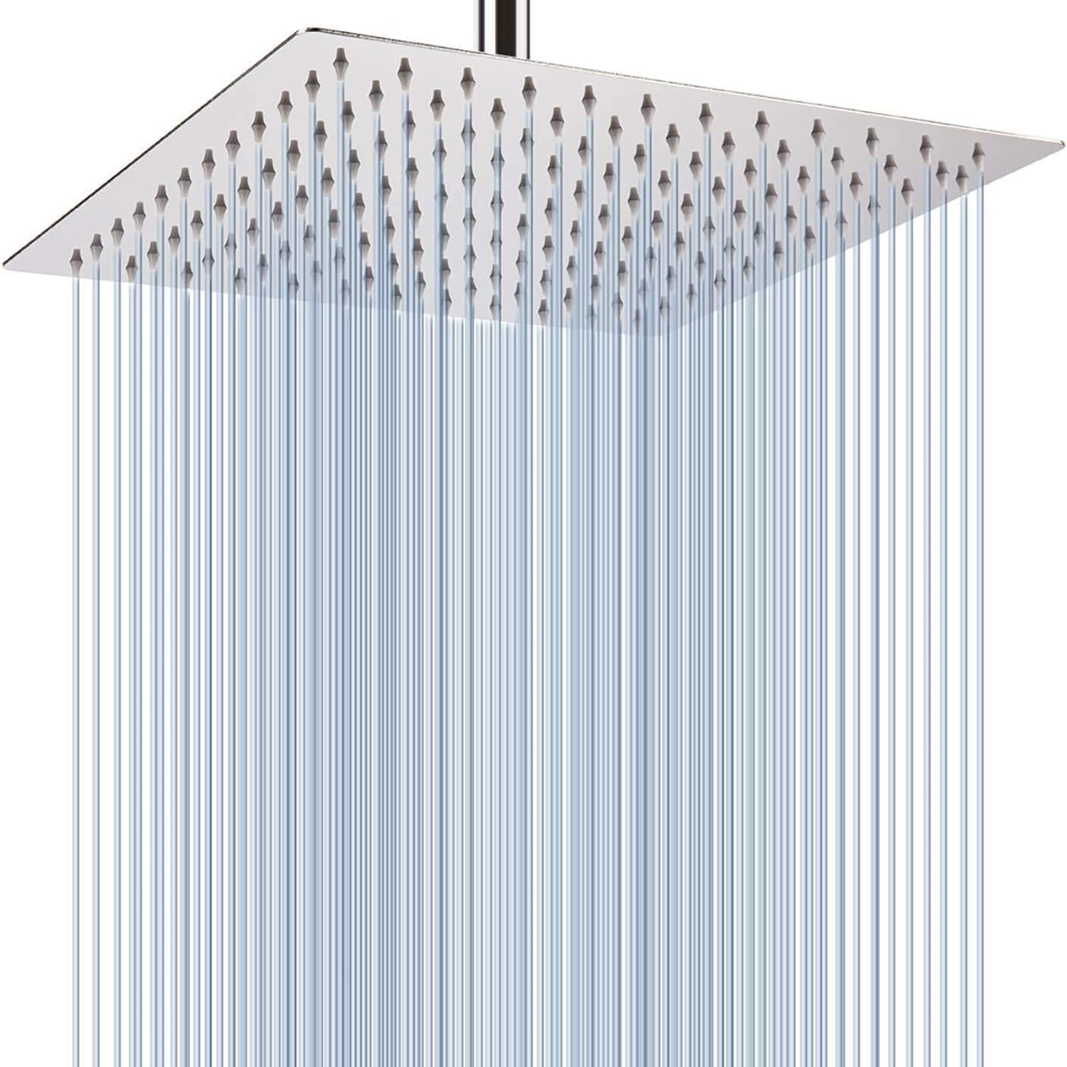 Rain Shower Head - 30Cm(12") Wide High Pressure Square Shower Heads with Silicone Nozzle,2.5 GPM Filter Washer-Waterfall Bathroom Square Showerhead - Ceiling or Wall Mount image number 3