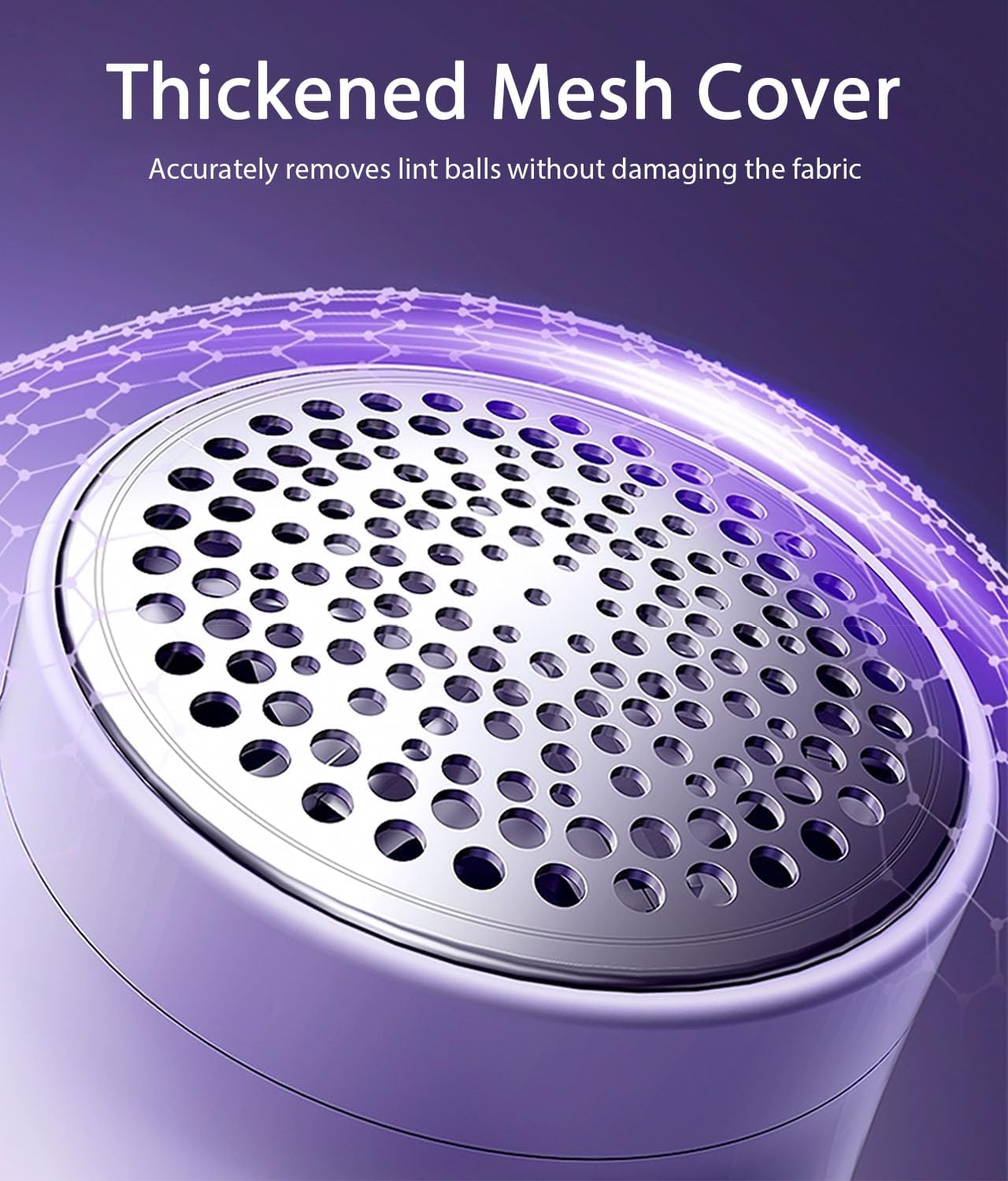 Portable Fabric Shaver with LED Display, Rechargeable Lint Remover for Clothes-Efficient 3-Speed Sweater Shaver with 6-Leaf Blades,Fast Charging Lint Shaver (Purple)