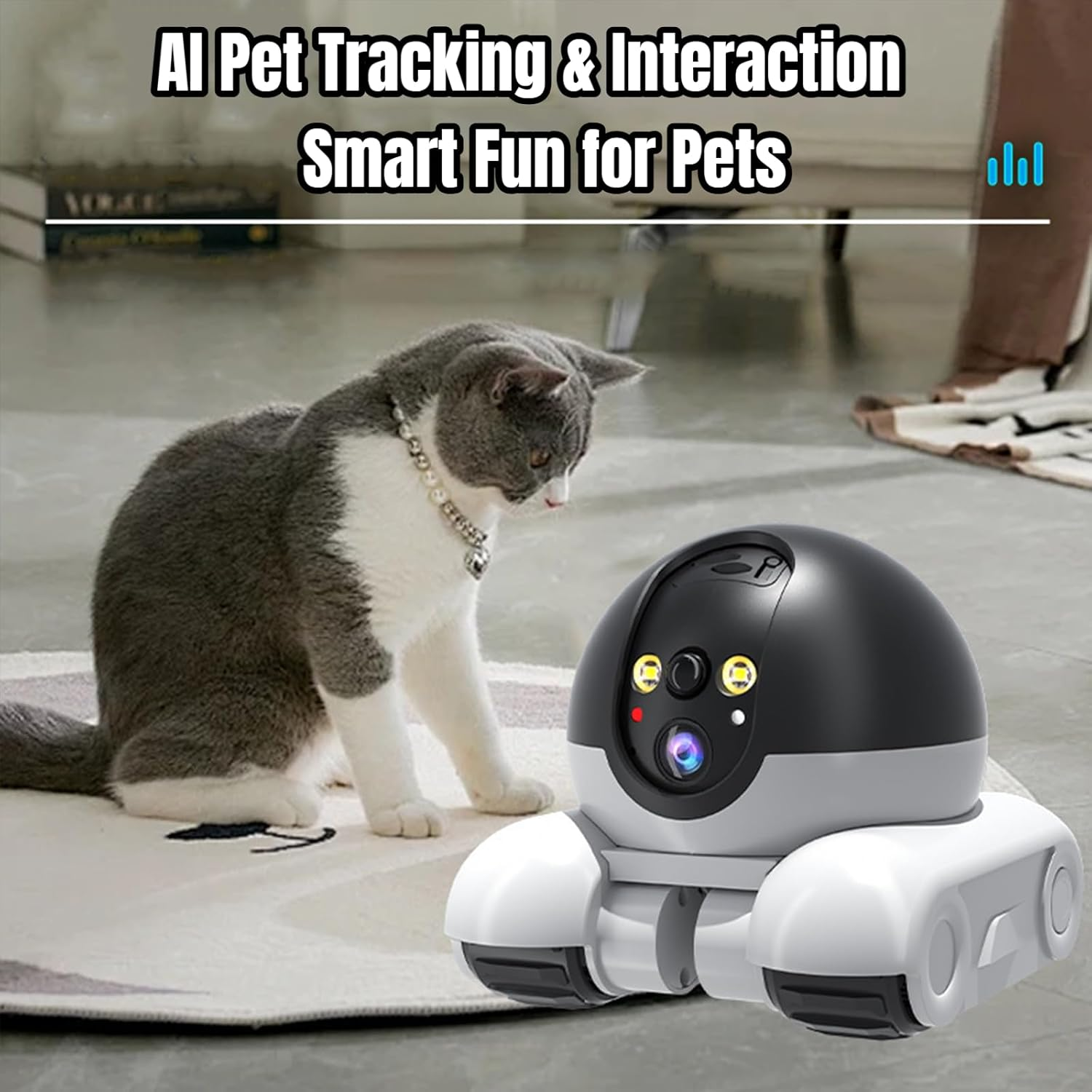 Blinky Bot Robot Camera &ndash; 1080P HD Pet Camera with 360&deg; View, Dual Lens, App Remote Control, Night Vision, 2-Way Audio, Indoor Mobile Wi-Fi Smart Robot (#A) image number 1