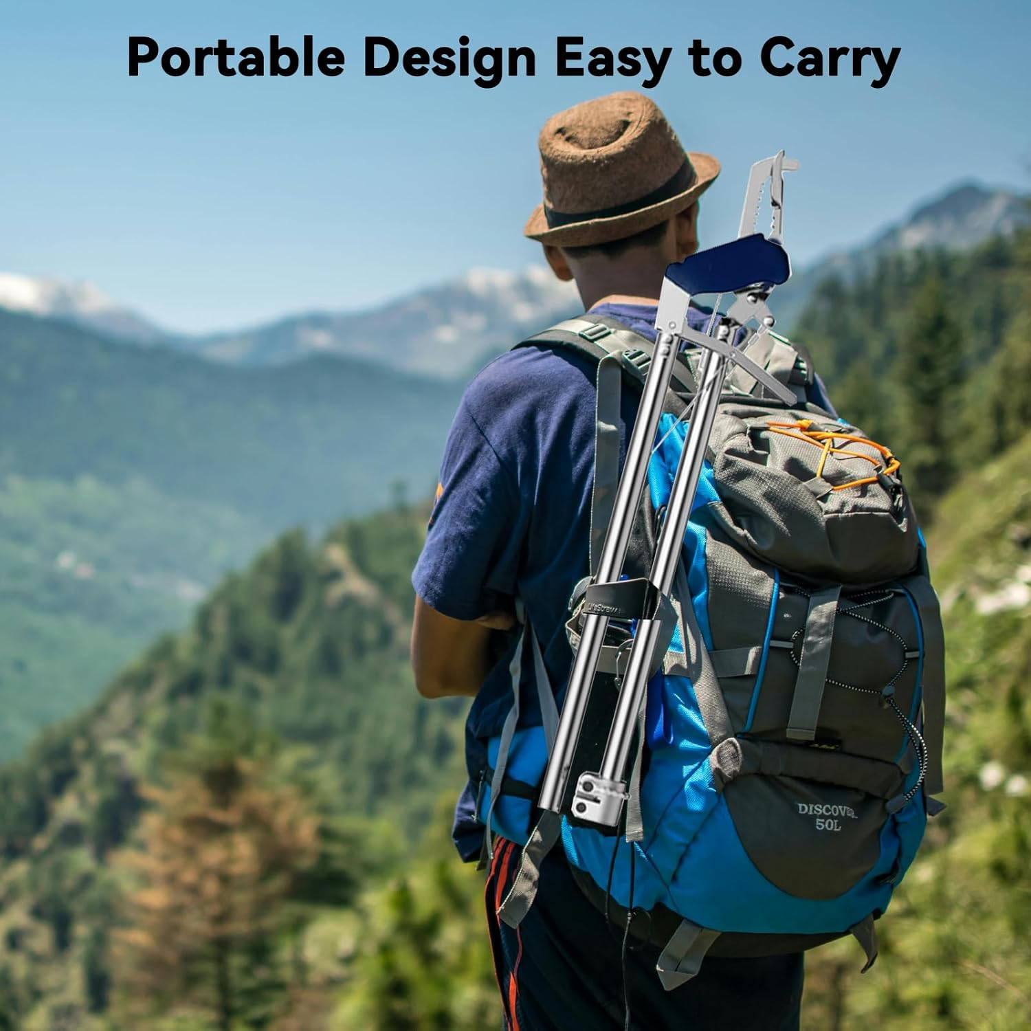 60&ldquo; Professional Collapsible Snake Grabber Tool, Stainless Steel Snake Catcher Pole with Heavy-Duty Grabber Heads, Tongs, and Hook Mechanisms for Safe Reptile Control in Gardens or Farms image number 3