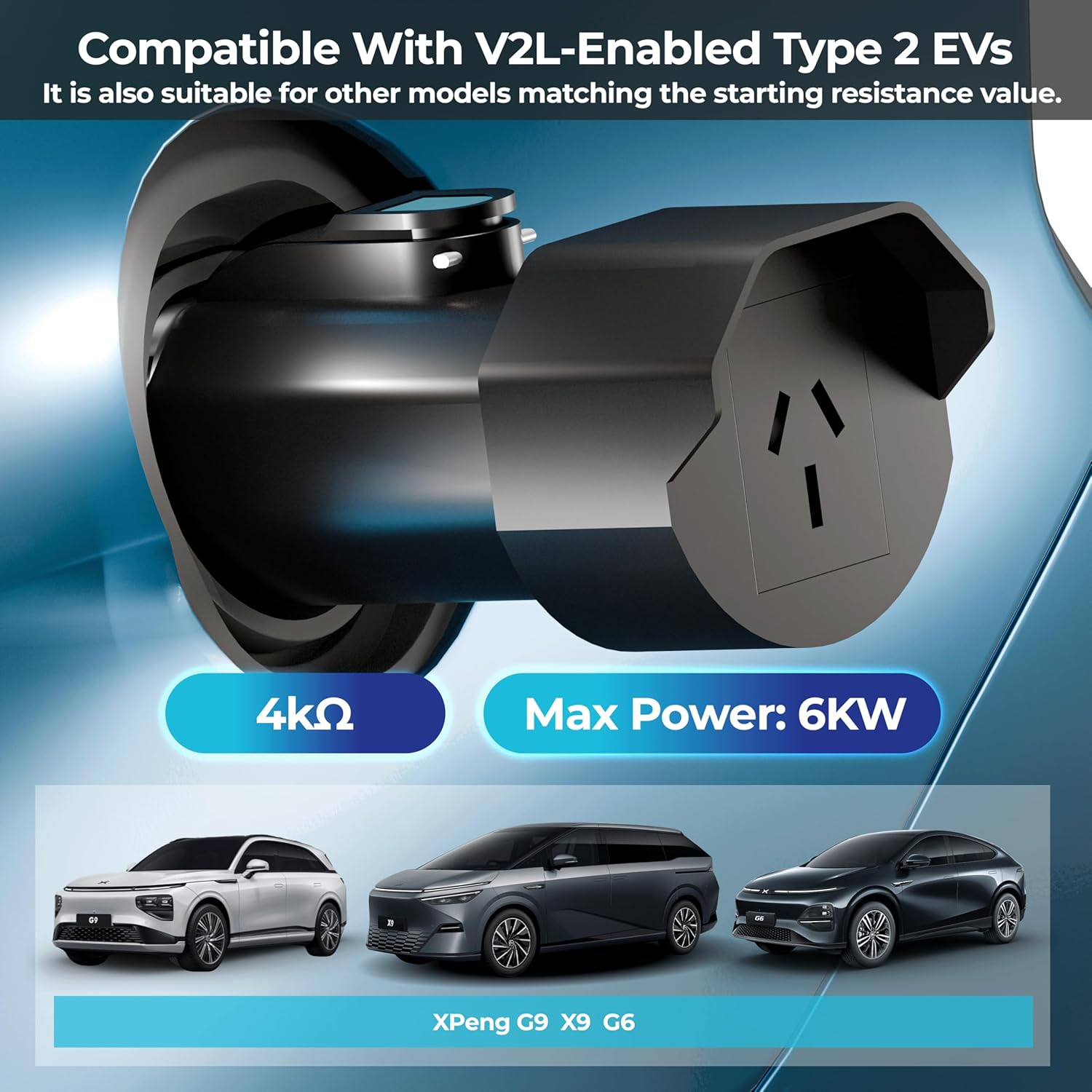 Type 2 to AU 3Pin EV Discharger Adapter, for Xpeng G6/ Xpeng X9/ Xpeng G9, 15A 220V Type 2 Electric Vehicle Side Discharger with Australia 3Pin Standard Socket, Vehicle to Load Adapter 4K&Omega; image number 4