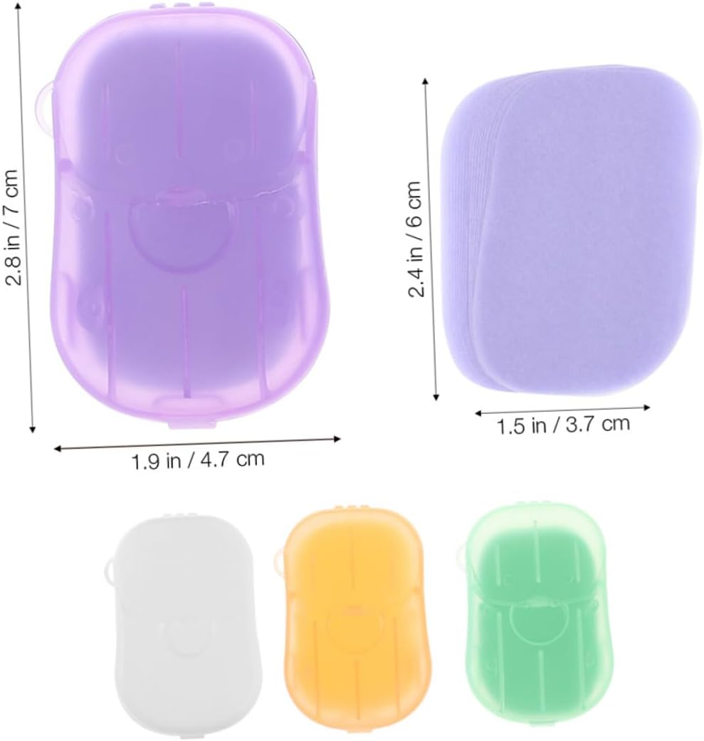 Parliky Portable Travel Soap Sheets 4 Boxes of Compact Hand Cleaning Soap Slices for Outdoor Camping and Travel Random Color image number 1