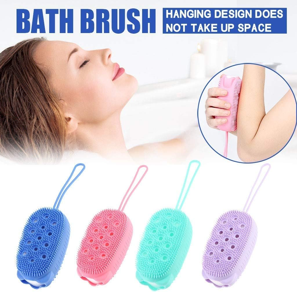 Aariv International Aariv Silicone Double Side Body Bath Bubble Scrubber with Soft Rubbing Massage Deep Cleaning Skin Shower Brushes Pad (Multicolor) - 1 PCS image number 5
