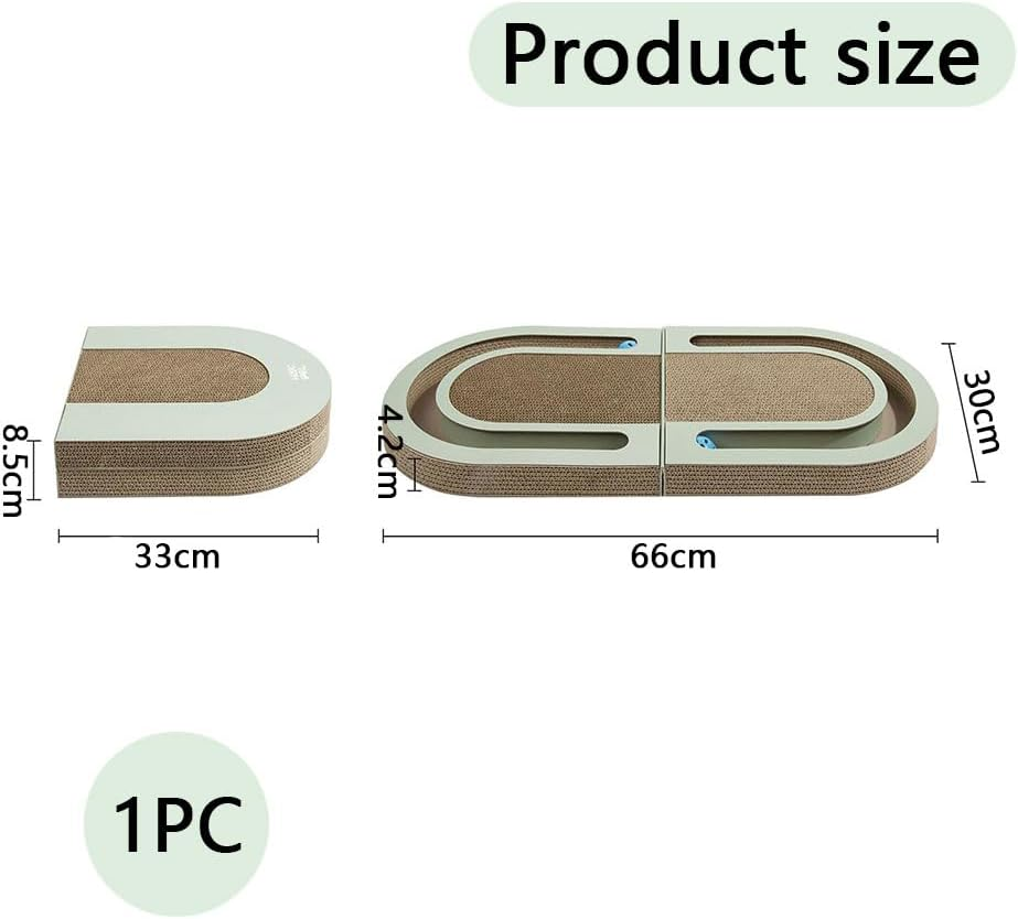 HYAVIA Foldable Cat Scratcher with Ball Track Interactive Corrugated Cardboard Cat Scratching Pad Cat Claw Board Toy for Indoor Cats Durable Double-Sided Cat Toy Lounge image number 5