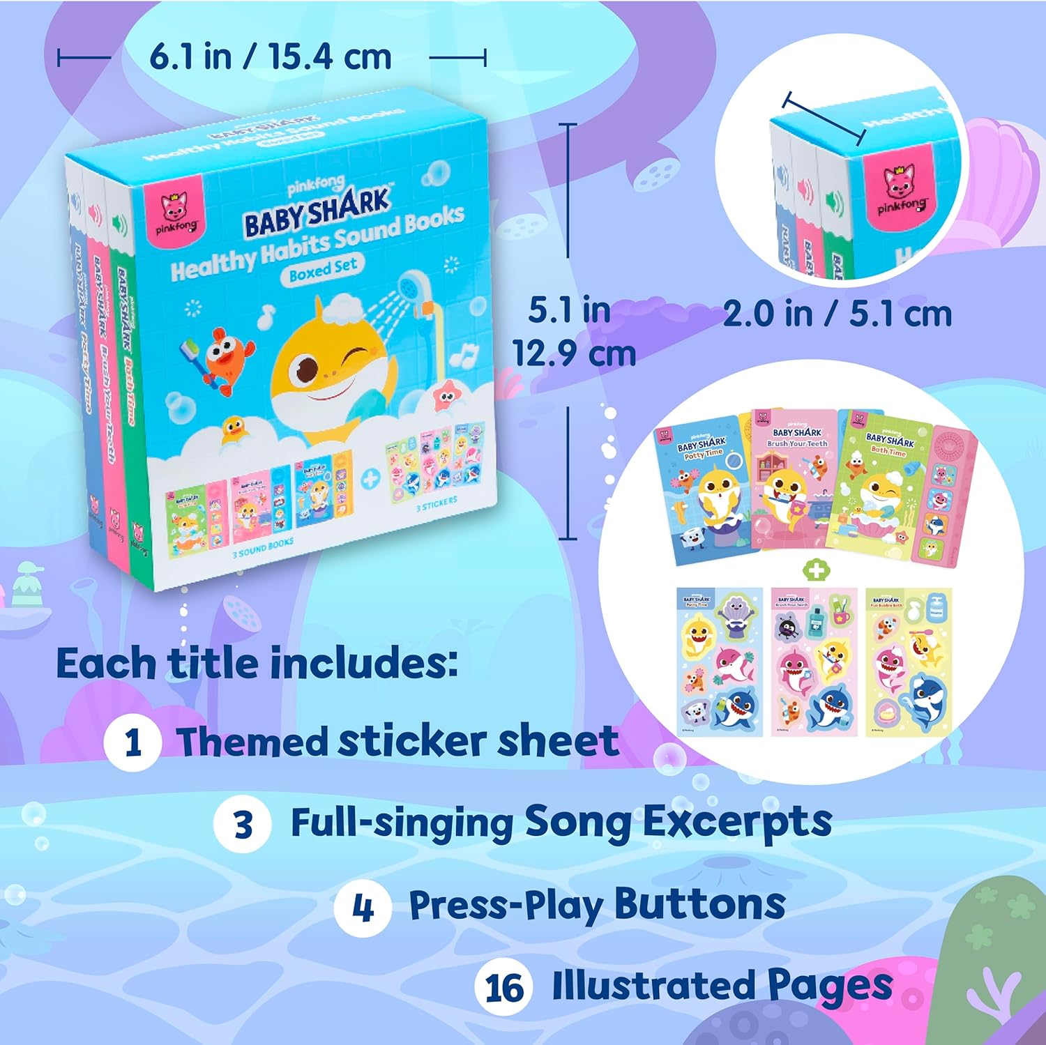 Pinkfong Baby Shark Healthy Habits Sound Books Boxed Set image number 5