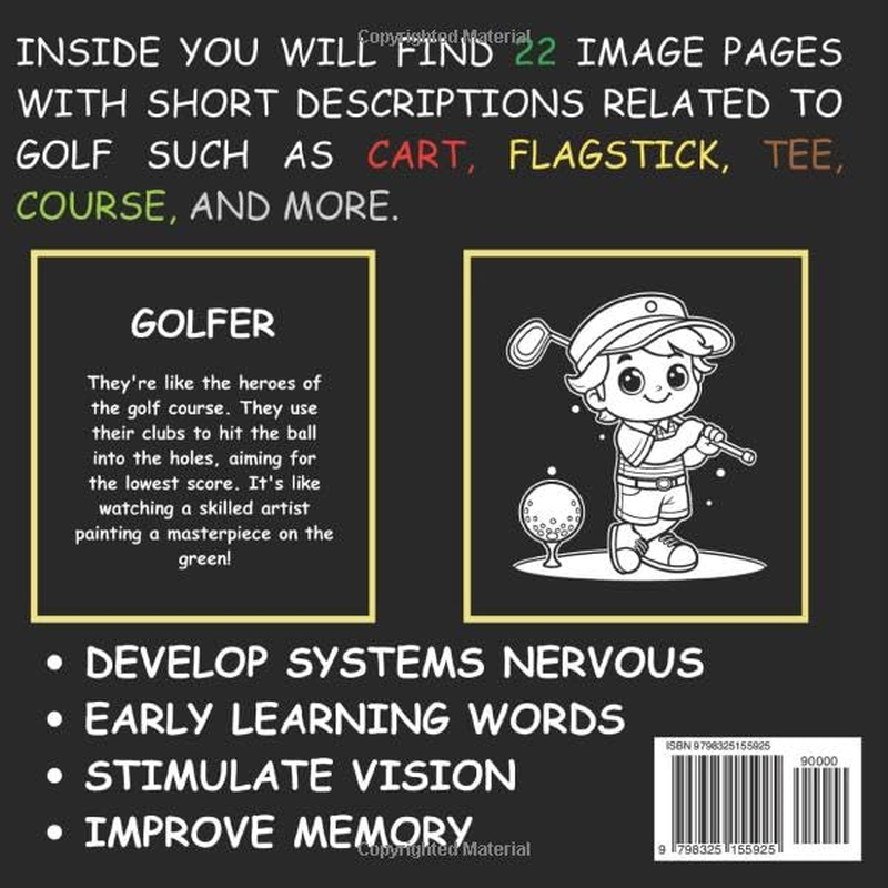 My First Golf Baby Book: High Contrast for Newborns 0-12 Months, Black and White Sport Images about Golfing Designed to Stimulate Vision from Birth image number 1