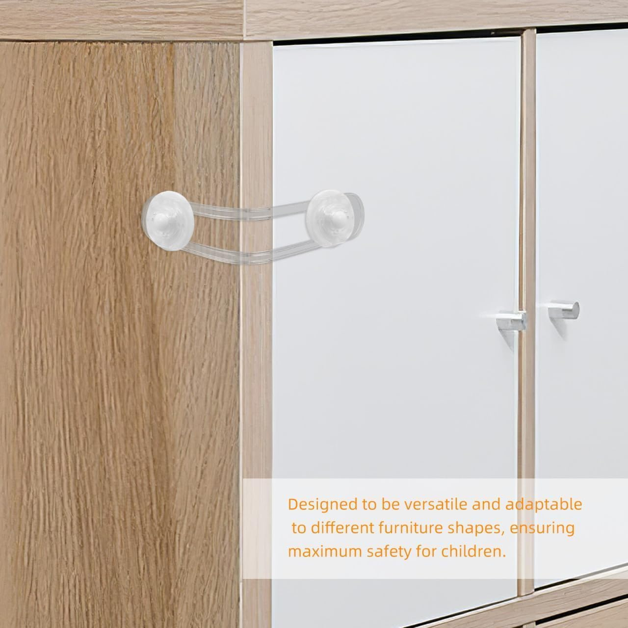 IONPSHG Child Locks for Cabinets and Drawers, 10Pcs Child Safety Locks, Baby Proof Cupboard Locks, Baby Proofing Latches to Drawer Door Fridge, No Drilling Adjustable Strap with 3M Adhesive Pads image number 3