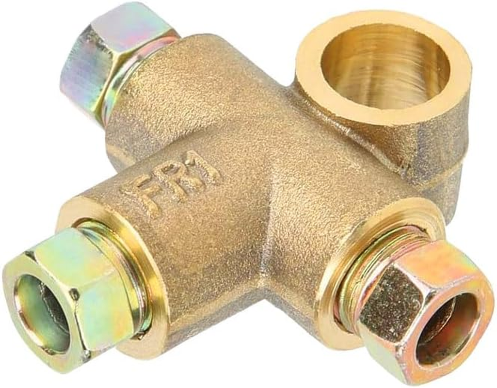 10Mm 3-Way Brake Line Tee, Bras Pipe Fitting Connector with 3 M10 Male Nuts, Universal Fit for 3/16" Automotive Brake Systems and Industrial Hydraulics image number 2