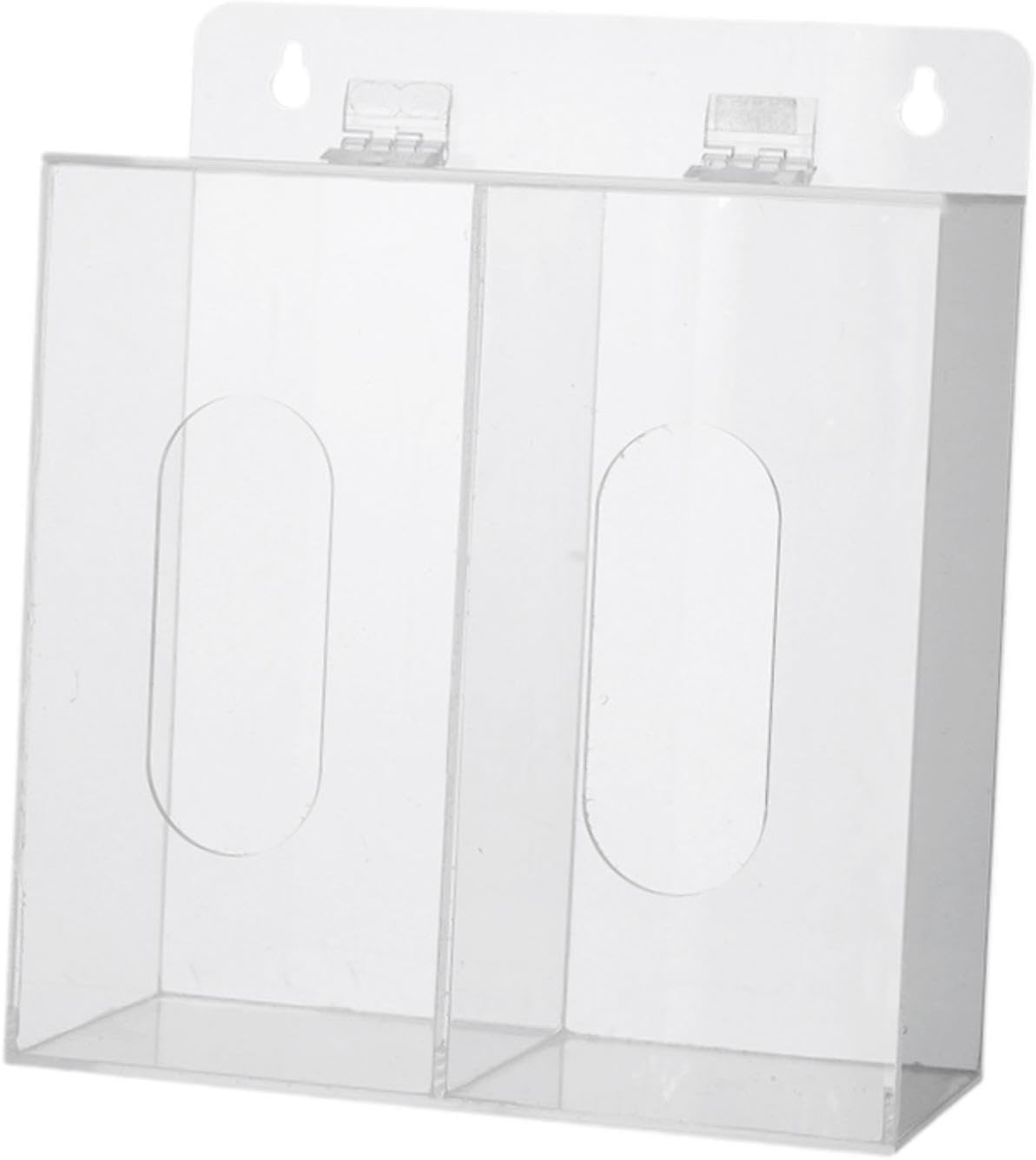 Acrylic Glove Dispenser Glove Rack Rack Storage Container Clear Wall Mount for Beard Covers Gloves Shoe Cover Restaurant Lab, 2 Grids
