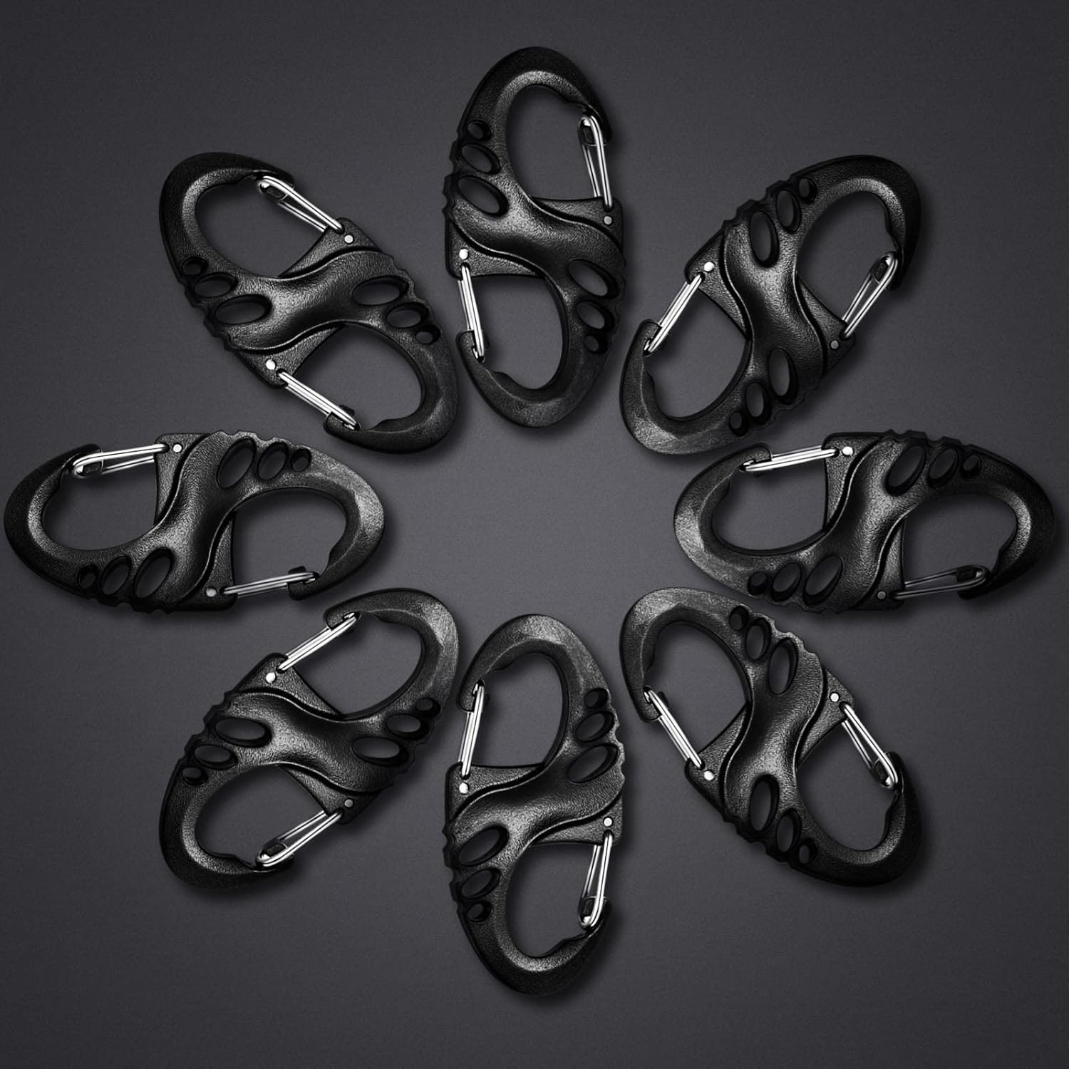 20 Pieces Small Plastic Keychains Clip 1.96 Inch/ 50 Mm Double S Biner Clips Mini Snap Hooks Keychain Buckle Tool image number 1