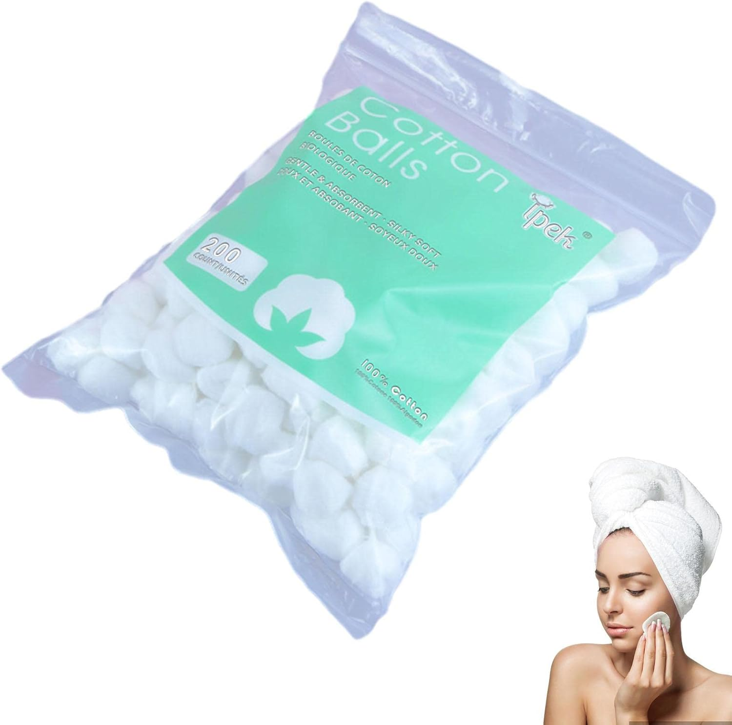 Cotton Wool Balls - White Cotton Balls for Baby - Makeup Cleaning Tool Absorbent Lightweight for Household Needs Skin Prep Wound Cleansing Everyday image number 6