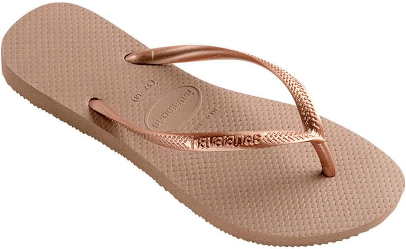Havaianas Slim Metallic Rose Gold Thongs image number 6