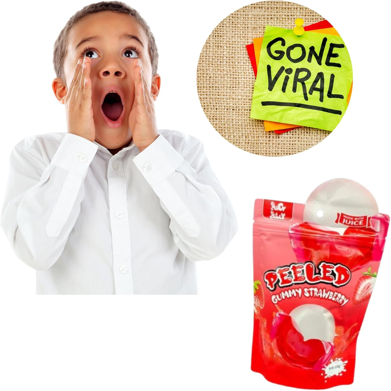 Juicy Jelly Peeled Gummy Strawberry 120G - 2 Pack image number 6