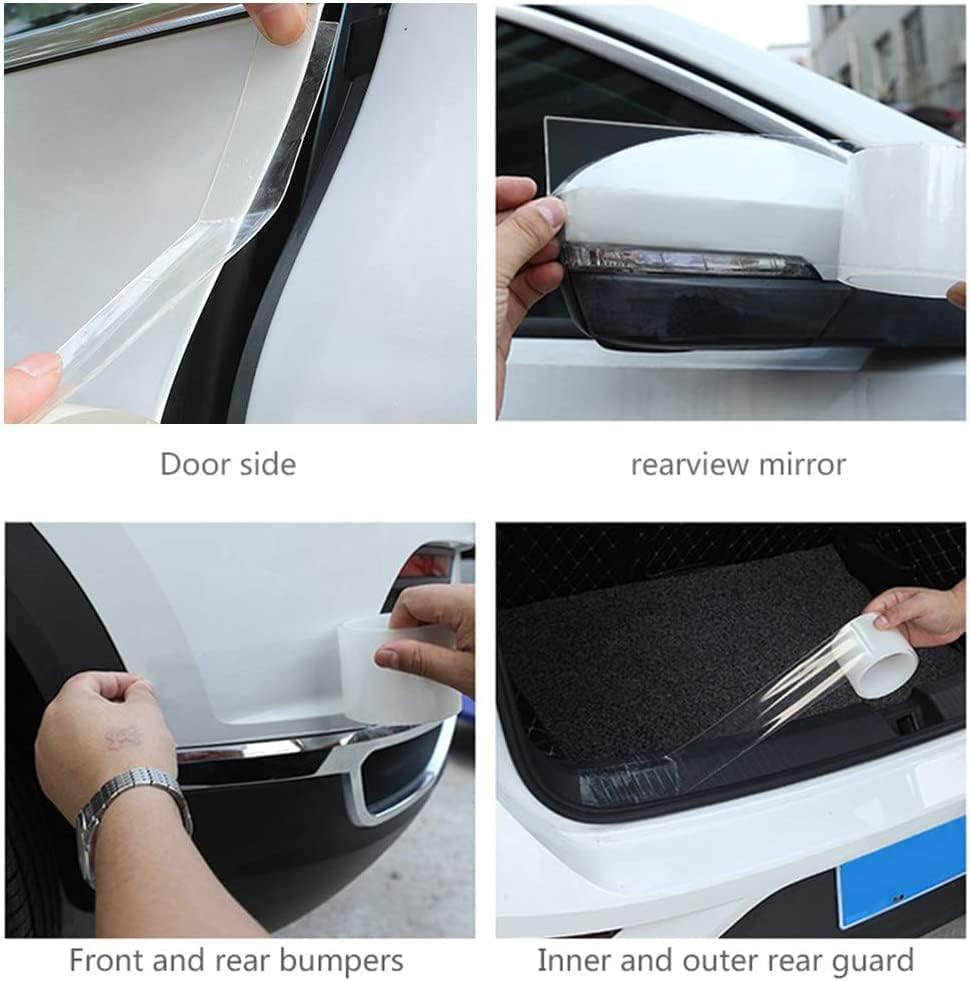 Car Door Sill Protector Clear Tape 7Cmx5M Car Door Edge Protective Film Anti-Scratch Anti-Collision Transparent Film for Car Protection image number 4