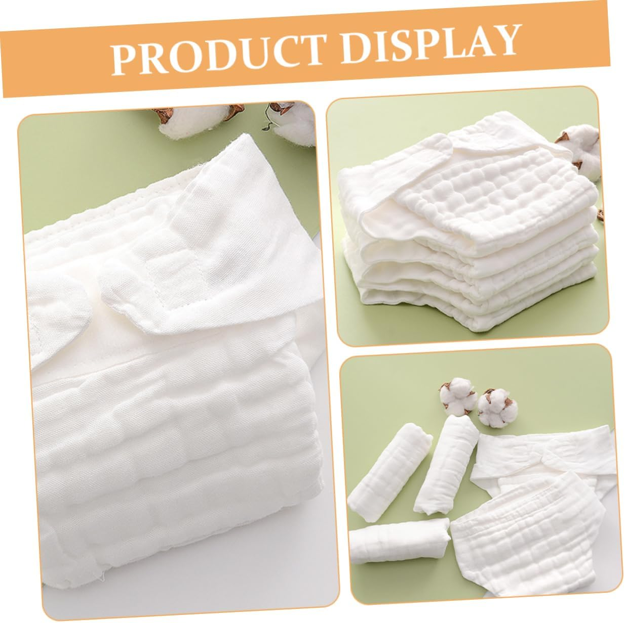 5Pcs Reusable Nappy Liners for Soft Cotton Fiber Inserts Washable and Absorbent Diaper Pad for Cloth Diapers S Months up for Daily Use and Travel image number 2