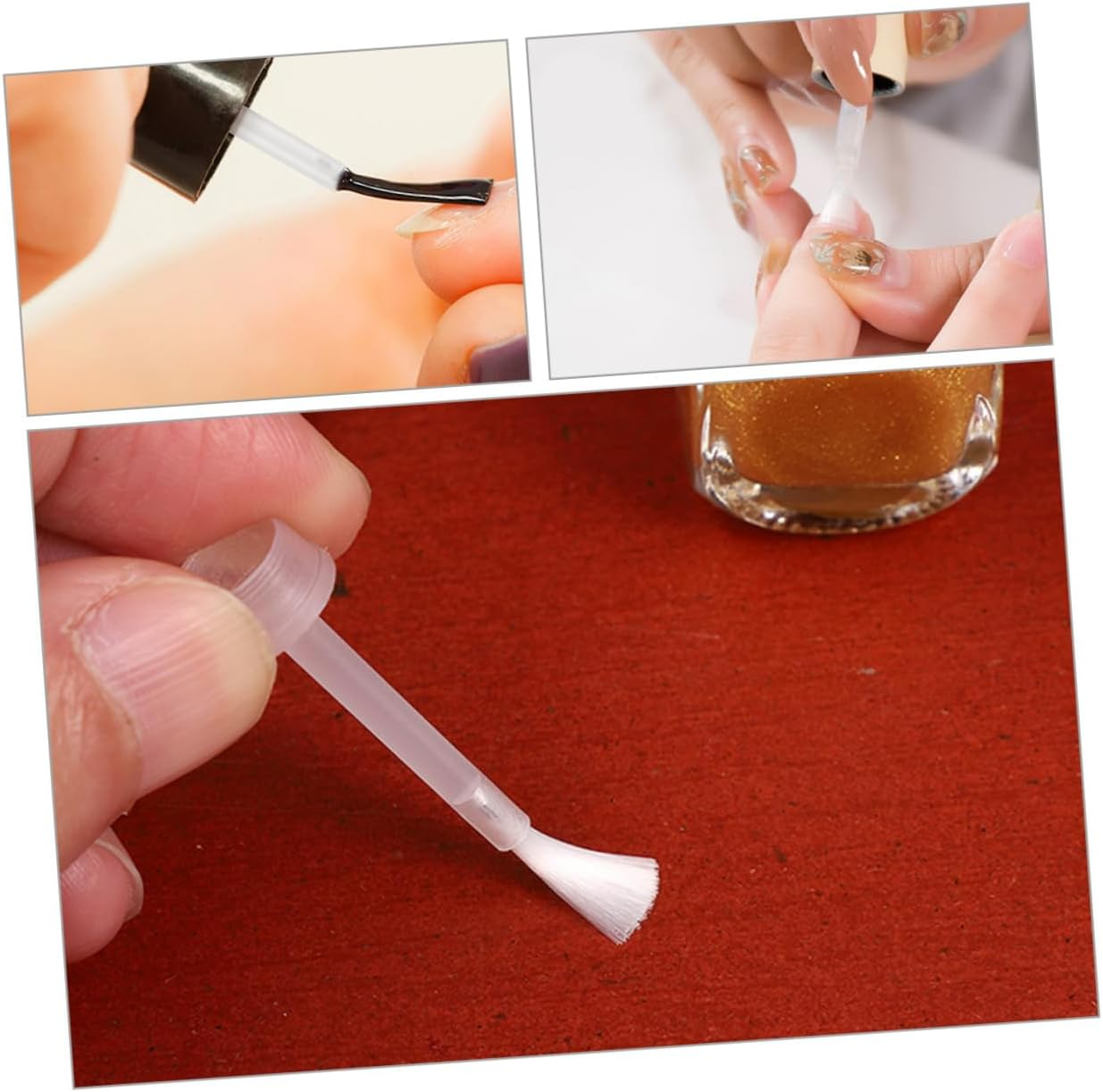 COMPUKAS 250Pcs Nail Dip Powder Brush Replacement Bristle Brush for Gel Nail Polish Easy to Use image number 6