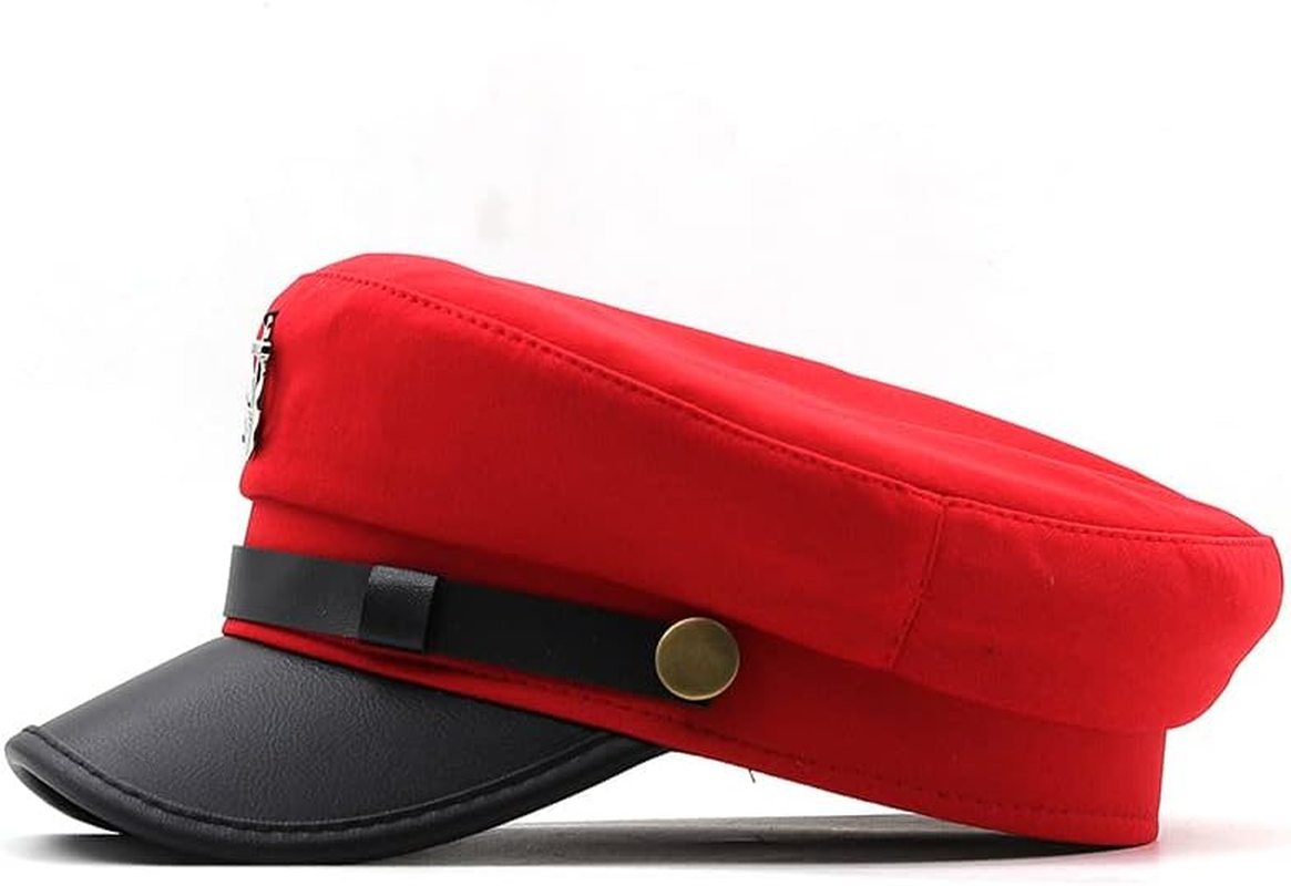 Newsboy Cap for Women Casual Beret Hat Military Sailor Captain Cap Vintage Painter Fiddler Hat Ivy Peaked Flat Cap image number 5