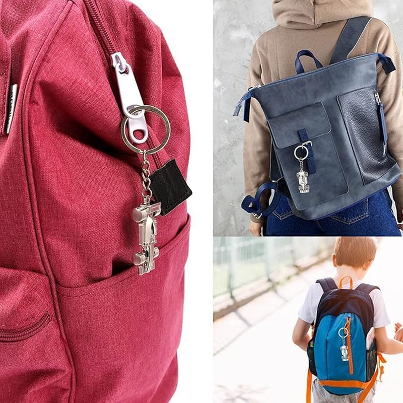 Fokmuaex 2 Pcs Silver & Black Racing Car Keyring Set - Key Chains Gifts for Men, Dad & Motorsport Fans - Fathers Day, Birthday Presents - Durable Metal Key Ring Accessories image number 5