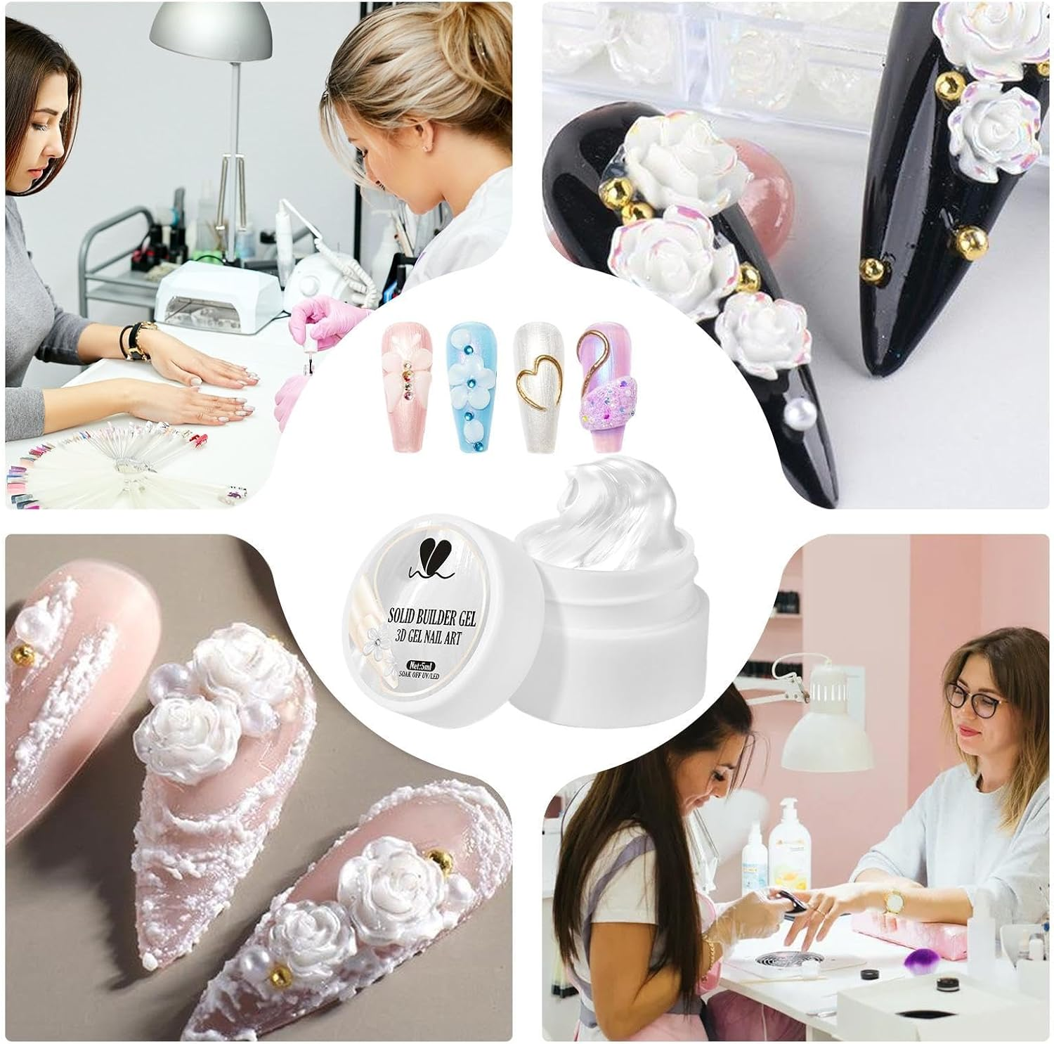 Sculpting Gel for Nails - Solid Builder Nail Gel | 5Ml Non- Sticky Manicure Builder for Molding Carving Extension Design Women Home Salon image number 3