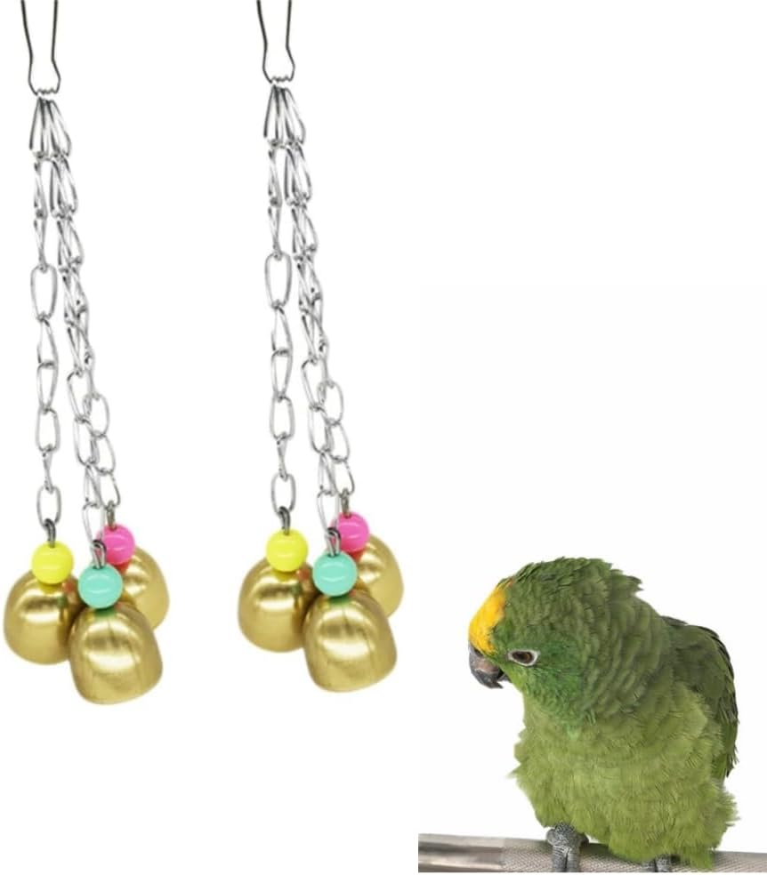 Parrot Bell Cockatiel Toys,2 Pcs Lightweight Metal Bell,Pet Bird Toy,Small Bird Toys Pet Parrot Toy, for Cockatiels, Conures & Lovebirds image number 1