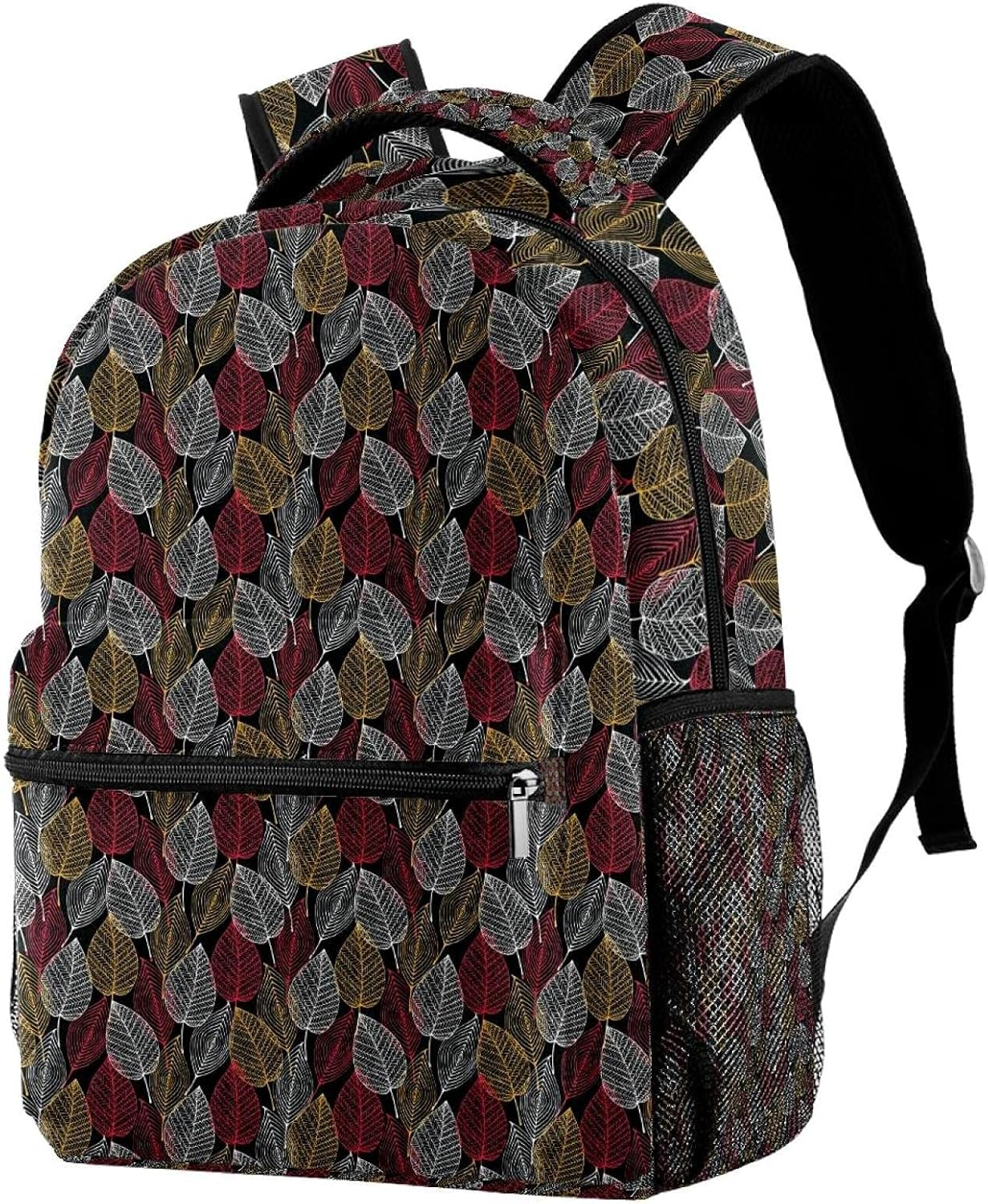 Lacy Leaf Skeleton Leaf Backpack Students Shoulder Bags Travel Bag College School Tote Backpacks image number 2