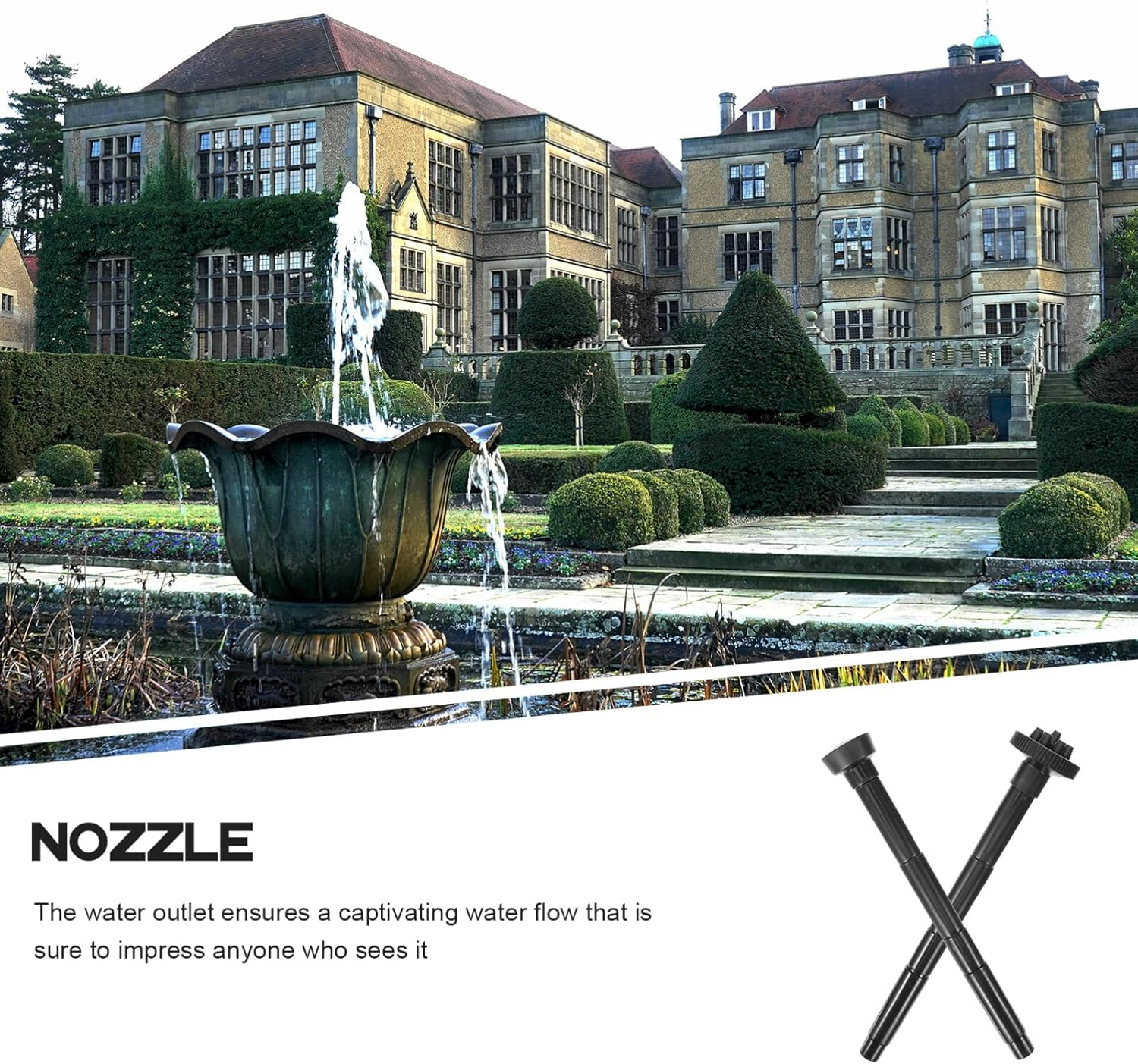 SUPVOX 1 Set Plastic Garden Waterfall Fountain Nozzle Head Set, Water Fountain Nozzle Small Pool Sprayer Small Pool Sprayer for Garden Ponds Tabletop Fish Ponds S