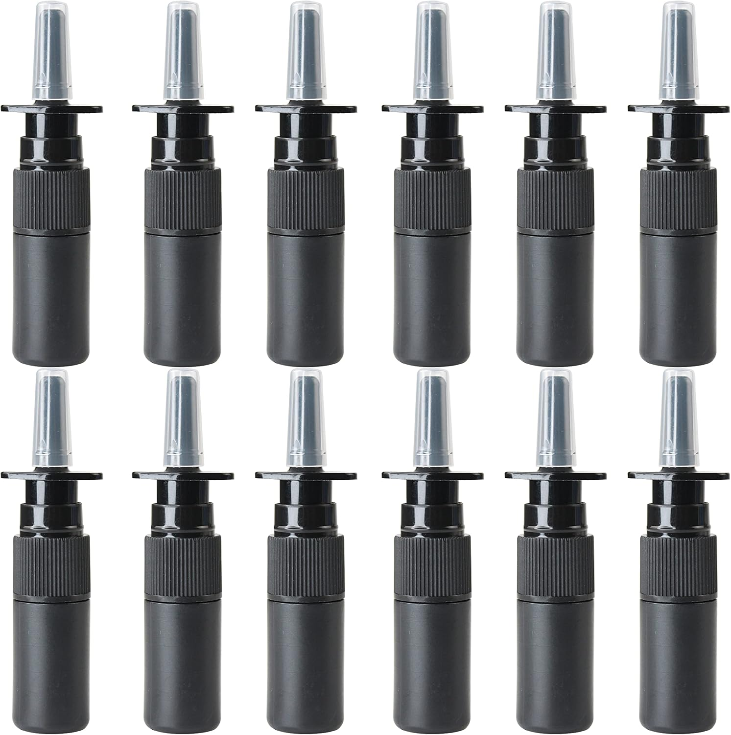 24 Pcs 5Ml Plastic Nasal Spray Bottles Empty Refillable Fine Mist Sprayers Travel Container for Perfumes Essential Oils Saline Water Nasal Spray Applications