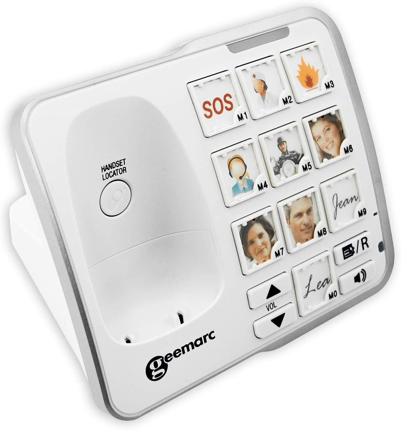 Geemarc Amplidect 295 Photo - Loud Cordless Telephone with Answering Machine and Large Customisable Photo Memories for Seniors - Low to Medium Hearing Loss - Hearing Aid Compatible - UK Version