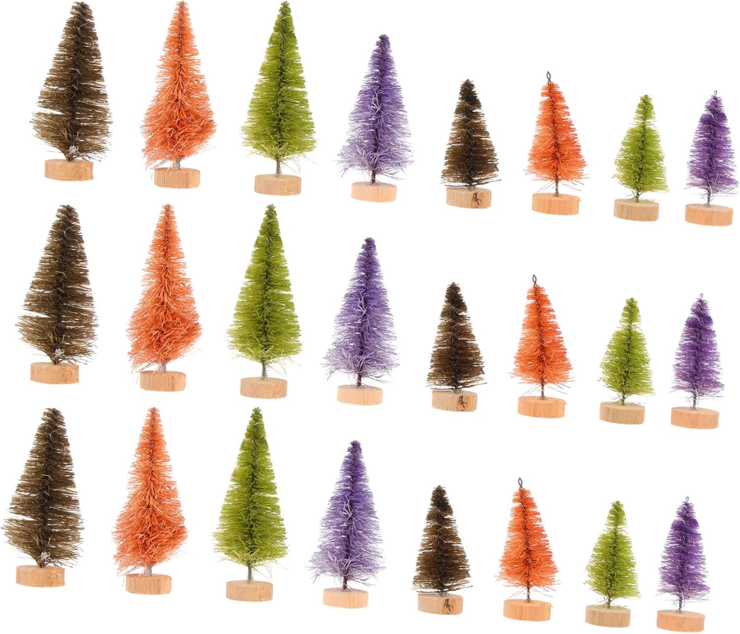 24Pcs Mini Christmas Tree Decorations Desktop Artificial Xmas Tree Ornaments for Christmas Shape Home and Festival Scene Decor