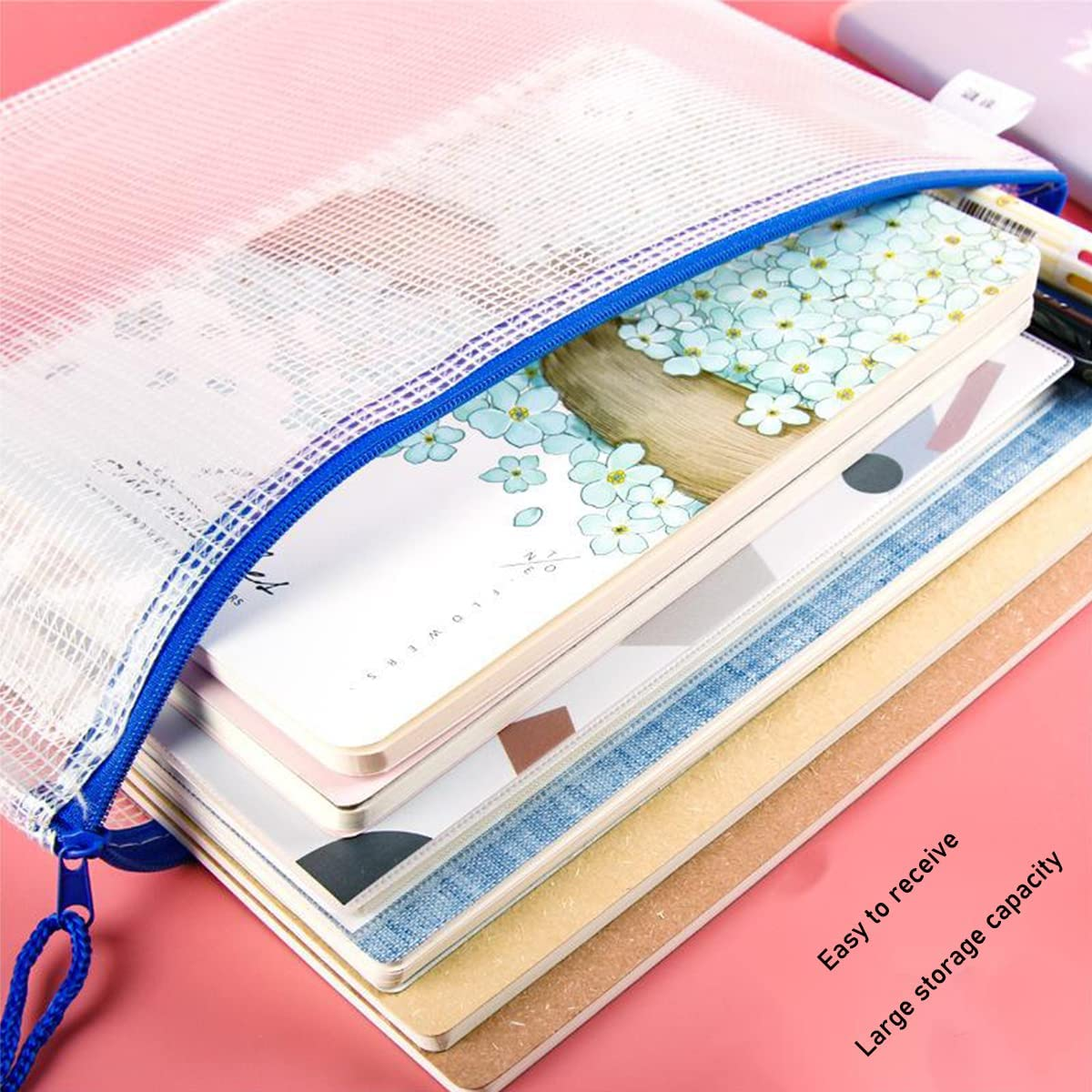 20Pcs A5 Waterproof Bag Document Bag,Clear Zipper Bags Ues for Home,Office, Business Travel image number 2