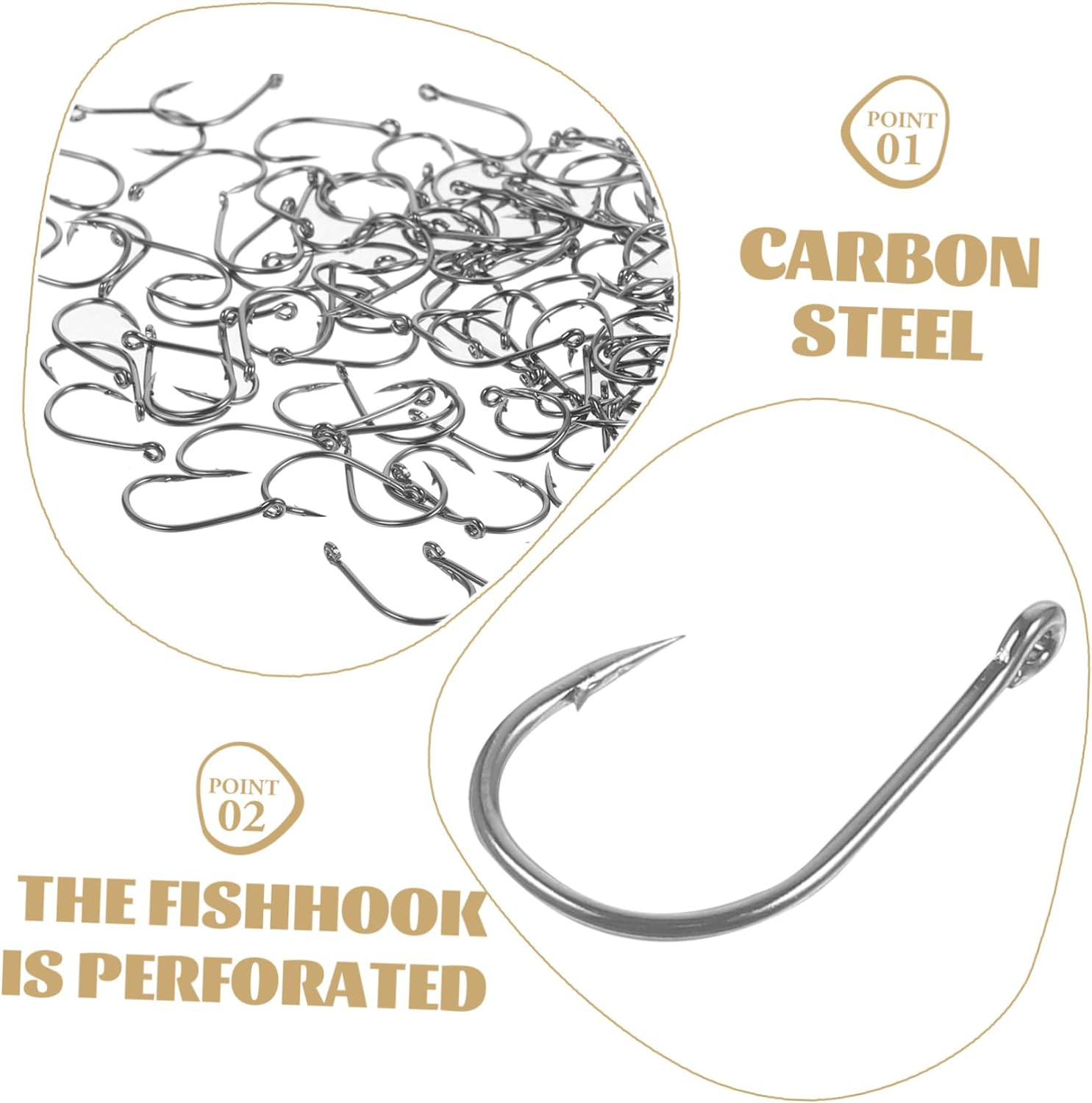 KOMBIUDA 100 Pcs Bait Hooks Bait Holder Hook Lure Hook Fishing Hooks Saltwater Fishing Tackle Worm Swimbait Hook Fishing Baits Spring Lock Fishing Hooks Bass Lure Fishing Gear Boxed image number 3