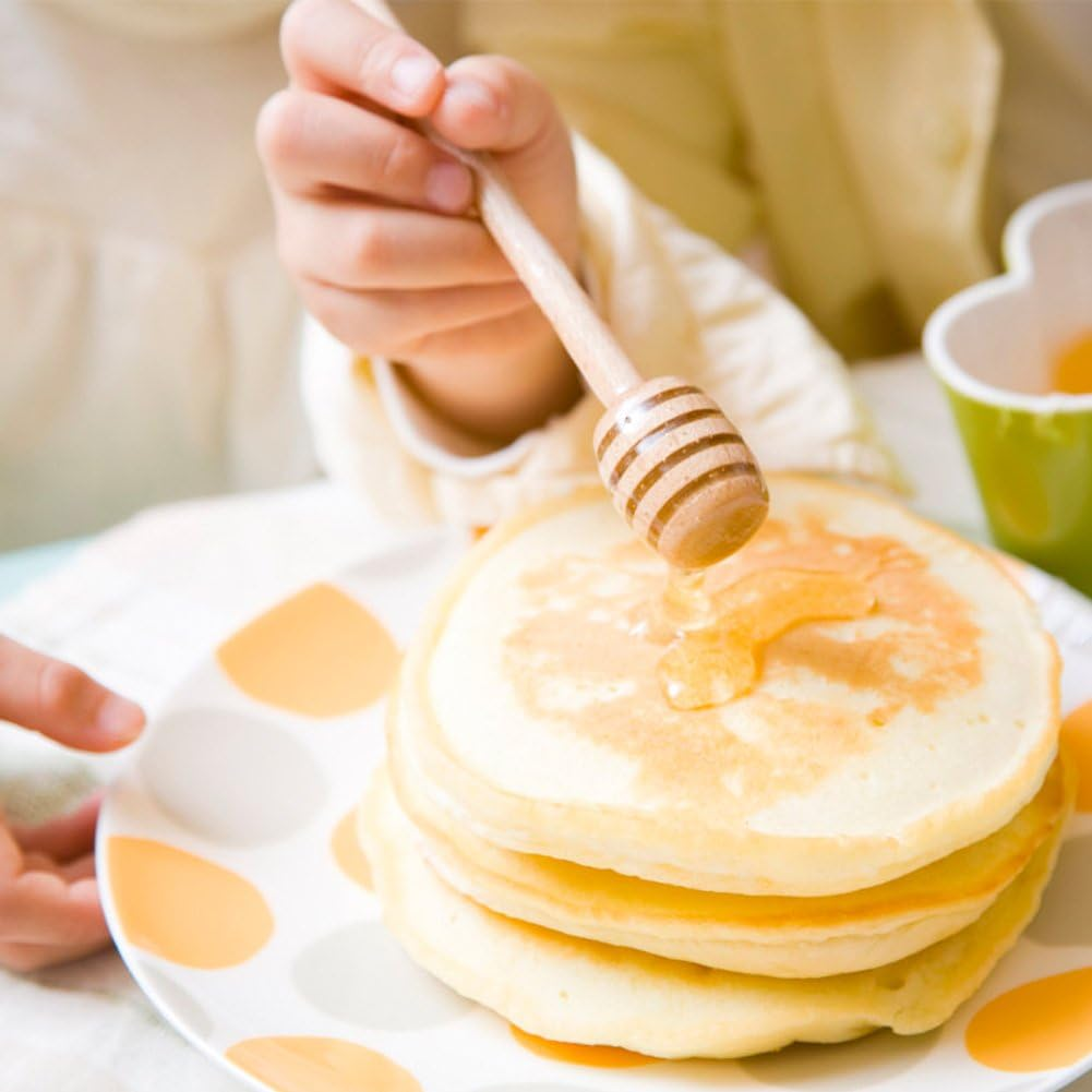 50Pcs/Set Household Wooden Portable Mini Jam Honey Dipper Jar Dispensing Collecting Stirring Rod Stick Mino Dispense Drizzle Honey (8CM) image number 2