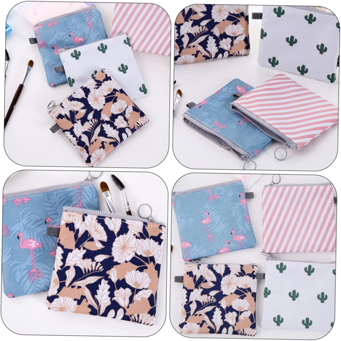 Ipetboom 10Pcs Chic Coin Bags Portable Change Bags Adorable Sanitary Napkin Pouches for Travel Zipper for Lipstick and Change for Toiletries image number 6