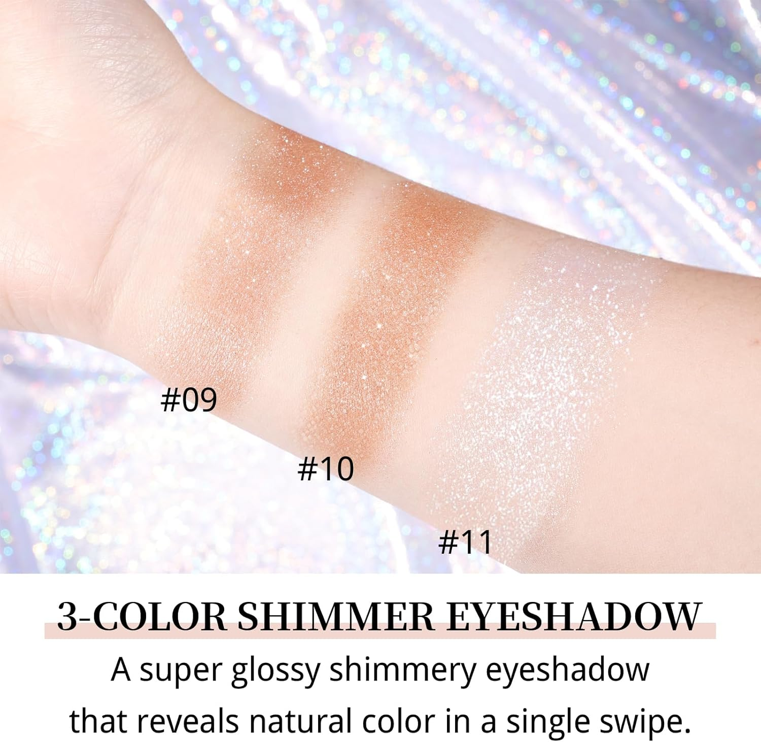 DAGEDA Single Shimmer Eyeshadow,Smooth,High-Pigment Eye Shadow, Sparkly Glitter Eyeshadow Makeup,Long Wear Shimmer Finish Sparkly Eye Makeup(Sun Glow) - Sun Glow image number 4
