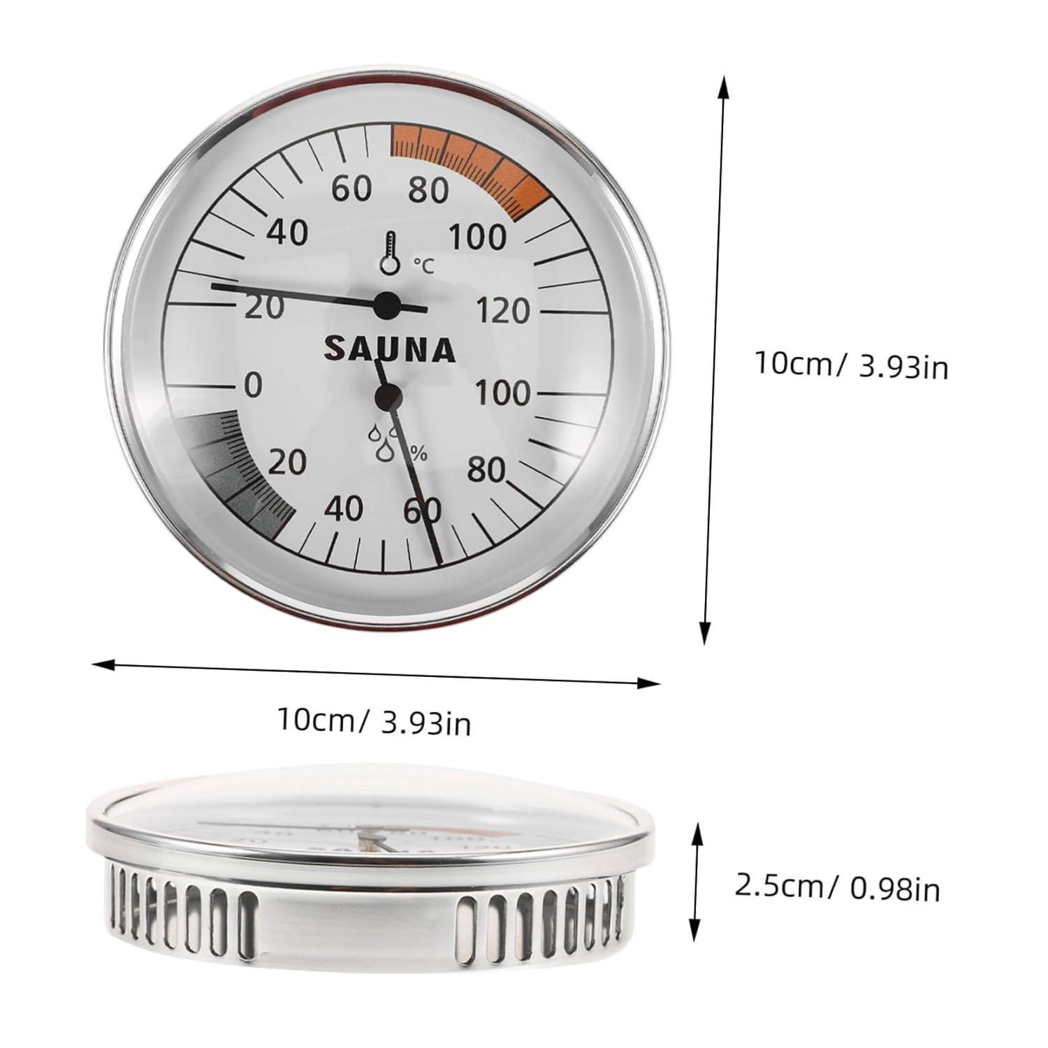 Ibasenice Practical Sauna Hygrothermograph with Scale for Accurate Temperature and Humidity Monitoring Wall-Hanging Design for Easy Installation in Sauna Rooms and Steam Baths