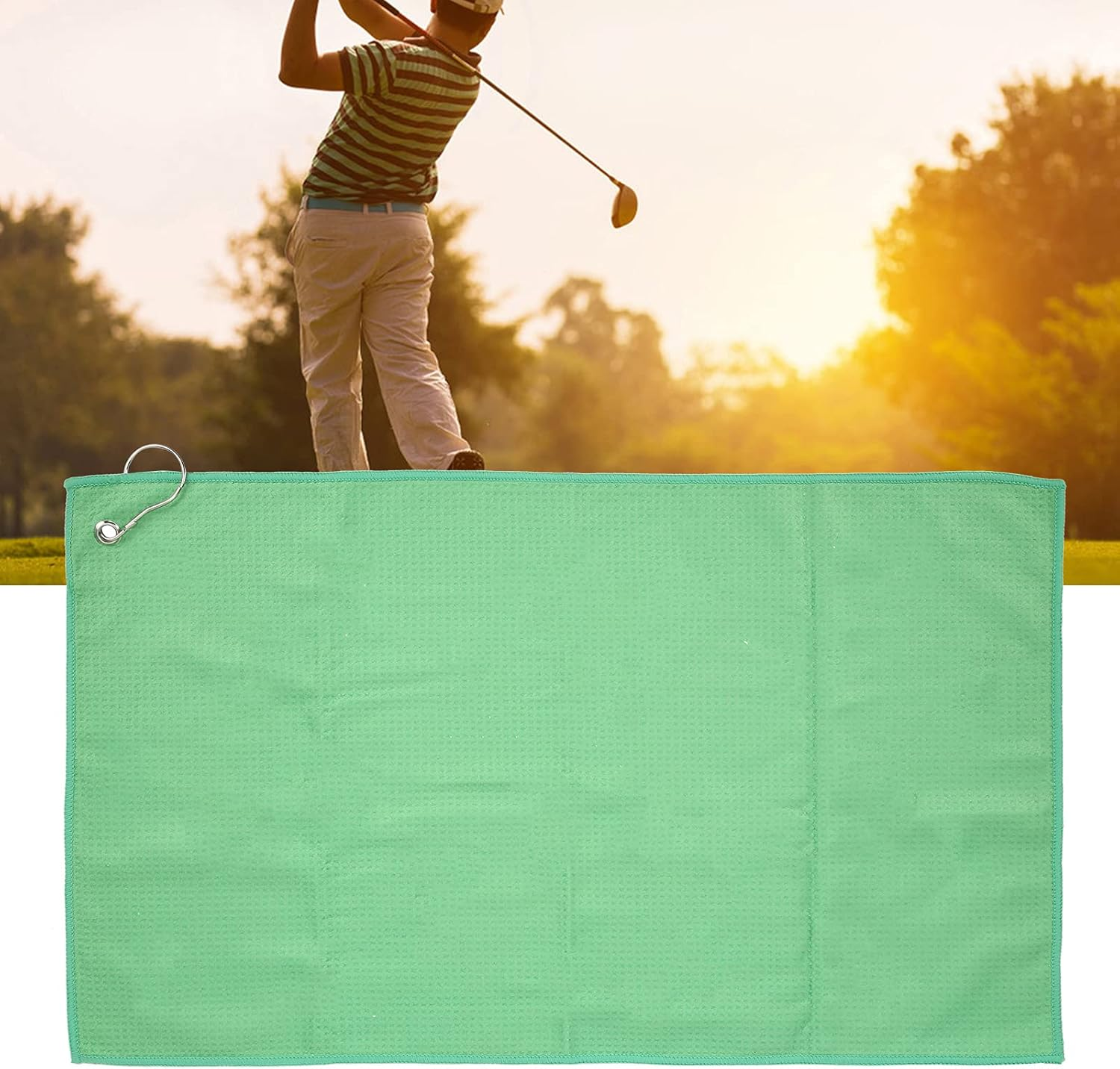 Golf Cleaning Club Towel, Simple Fashionable Balls Cleaning Towel for Men for Wipe Golf Clubs for Women for Wipe Your Hands and Sweat(Green) image number 4