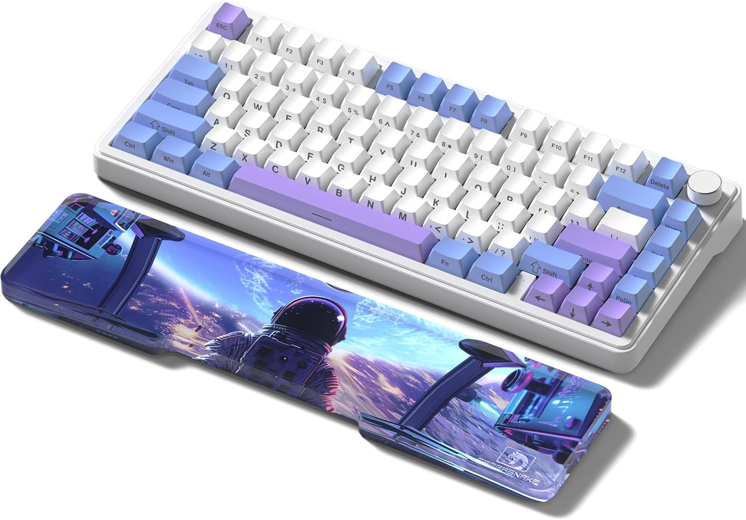 SELORSS Acrylic Keyboard Wrist Rest - Full Size 100% Keyboard- Mechanical Keyboards Ergonomic Palm for Computer Keyboard,Anti-Slip Base,Wrist Pad Laptop,Office & Home-Easy Typing White/Full-Size