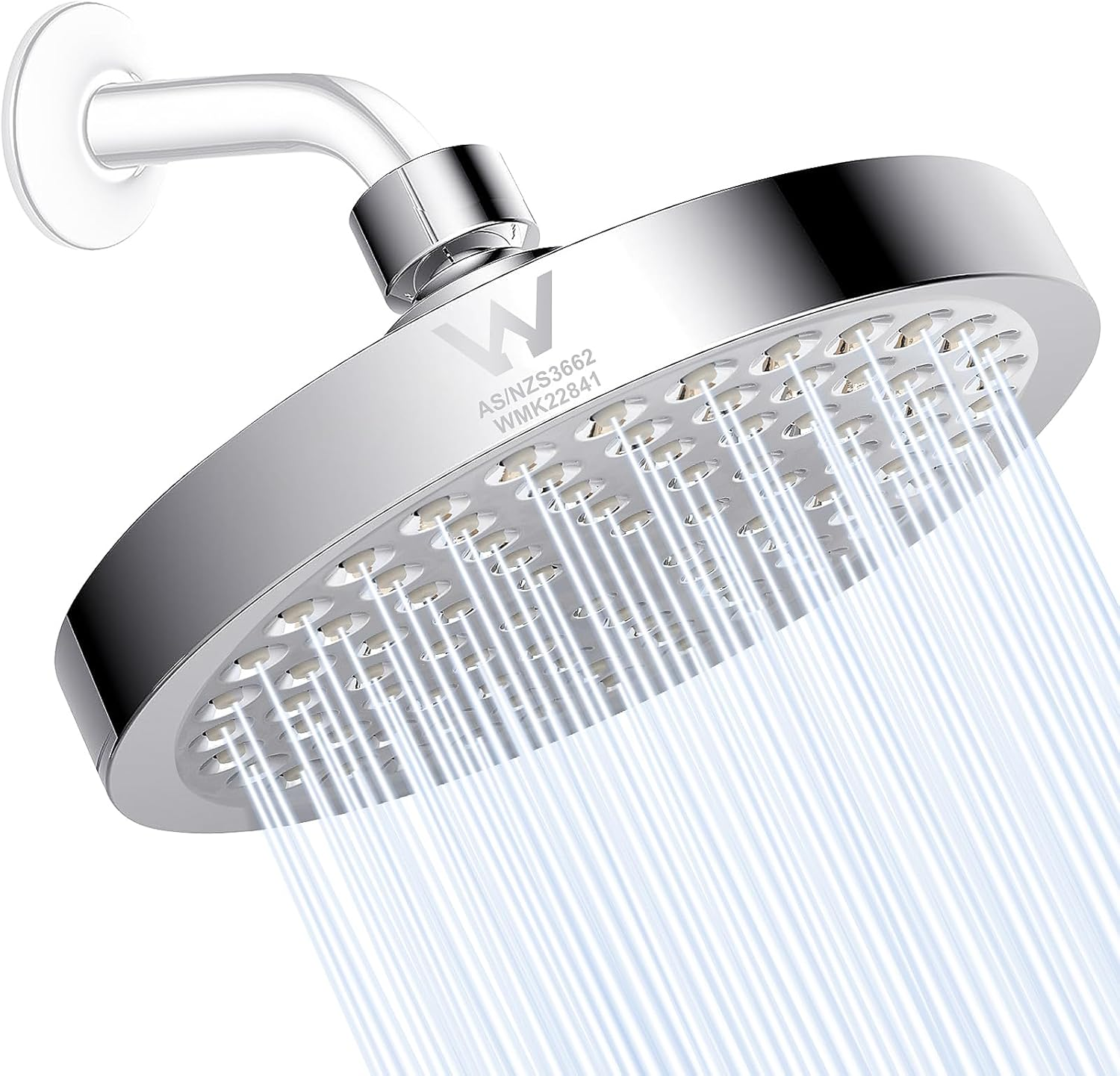 Kovizen Shower Head High Pressure Rain, Luxury Bathroom Rain Shower Head with Chrome Plated Finish, Adjustable Angles, Anti-Clogging Silicone Nozzles (2.5 GPM) image number 1