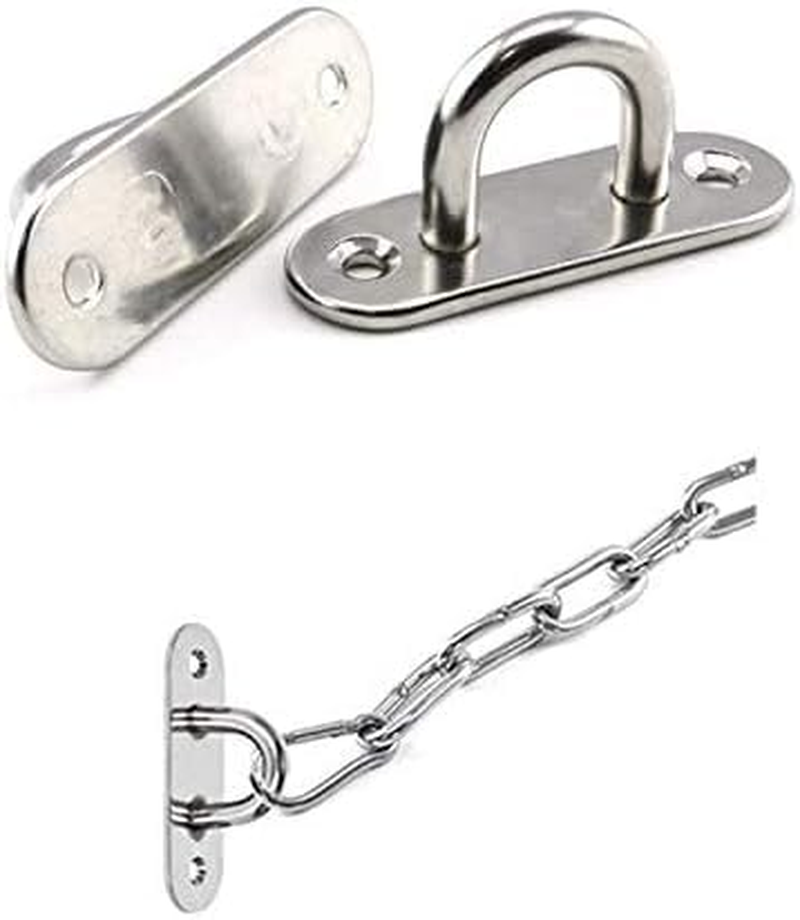 32 Pieces Stainless Steel Ceiling Hooks with Screws and Carabiners U-Shaped Wall Ceiling Mount Staple Hook,For Hammock Mosquito Net and Plant Basket. image number 3