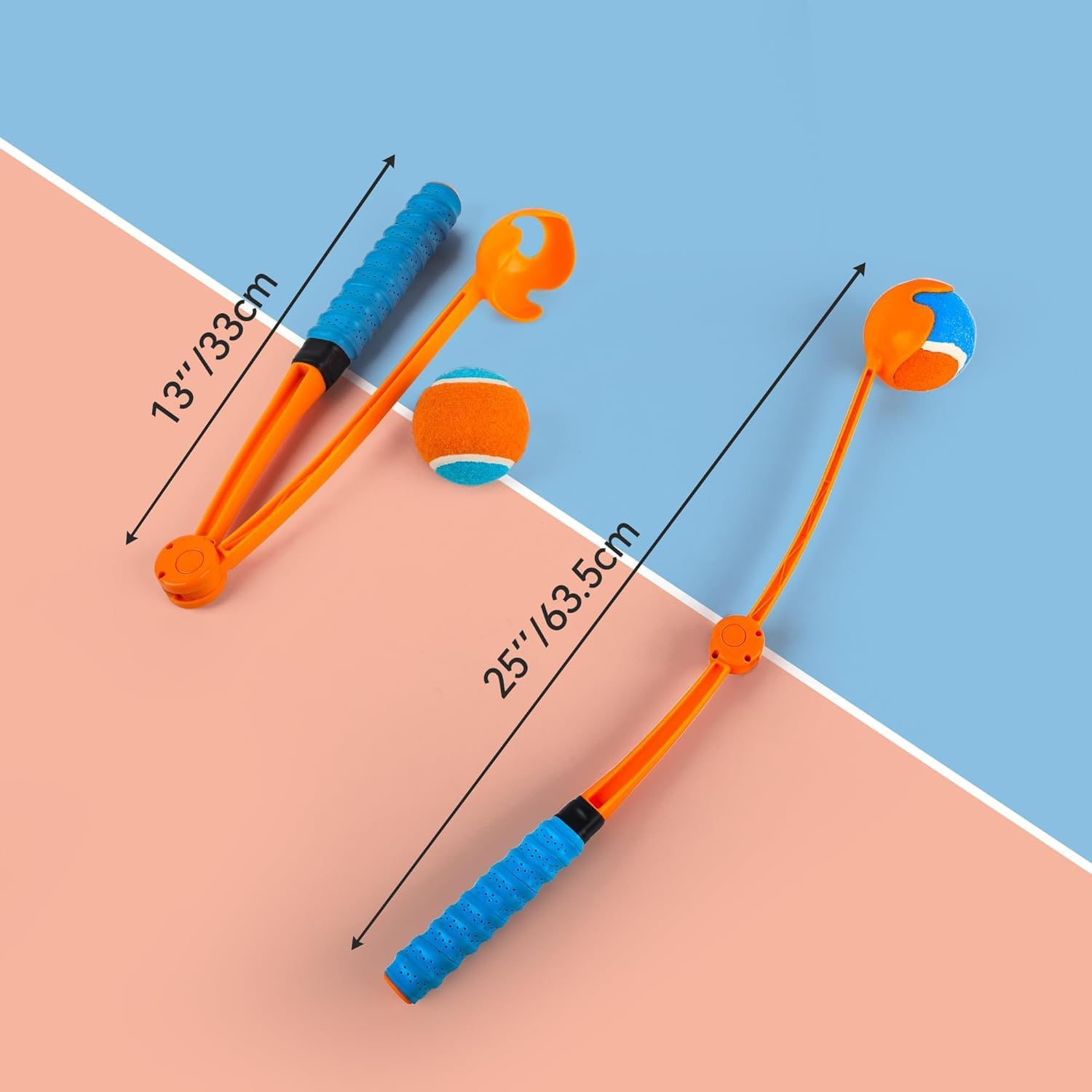 25" Foldable Dog Ball Launcher for Large Dogs Tennis Ball Throwerwith Soft Racket-Like Handle Grip, Includes 2.5 Inch Ball image number 5