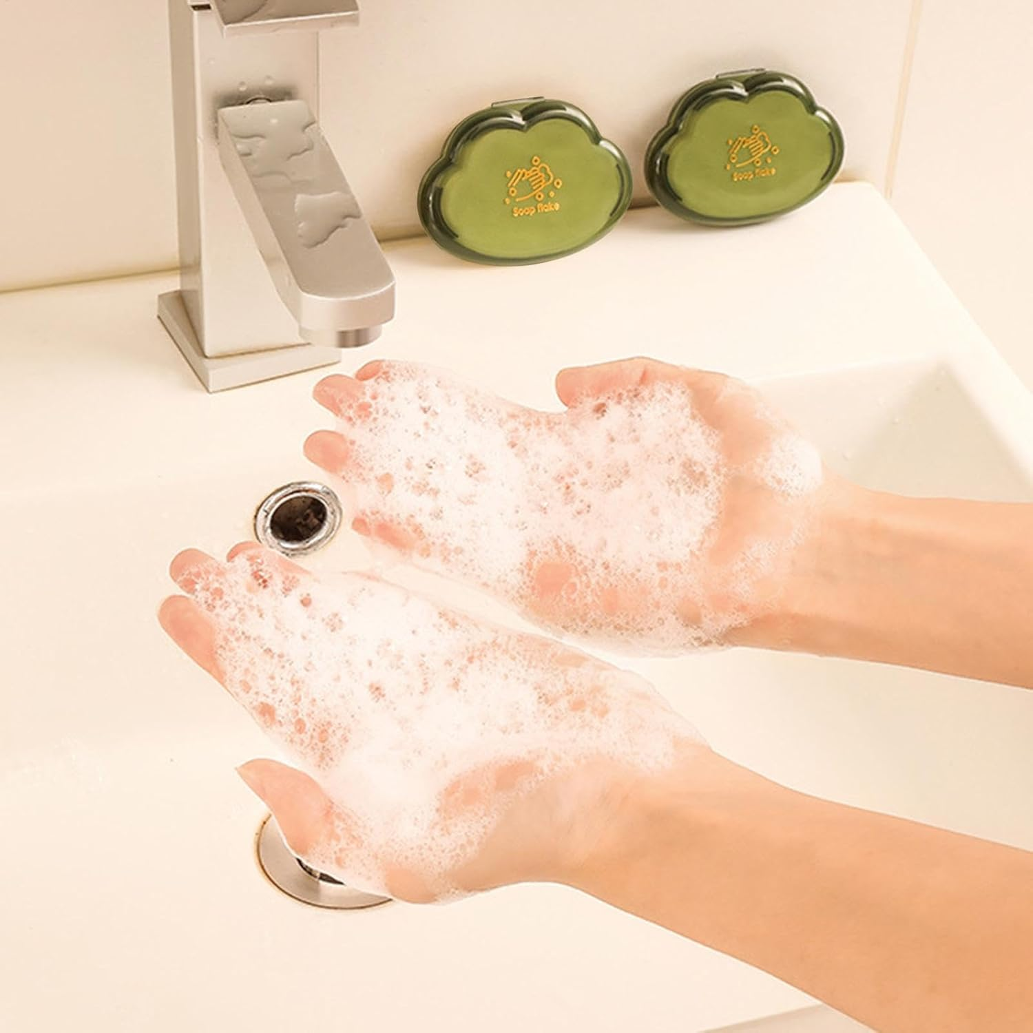 Hand Soap Sheets - 50Pcs/Box Hand Paper Soap, Lightweight Portable Soap Sheets | 97 in &times; 1.18 Inch Discs for Travel, Rice Cleaner, Disc Soap for Hiking Picnic Activities image number 1